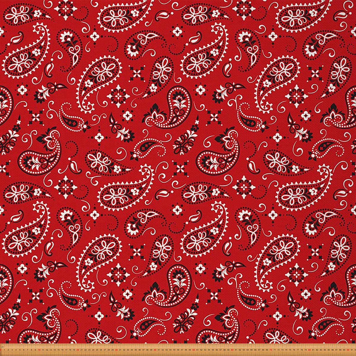 Tela de cachemira de The Yard, tela de tapicería floral bohemia de cachemira para sillas de sofá, tela exótica bohemia para exteriores, impermeable, tela de estilo indio, 5 yardas, (largo x ancho x a