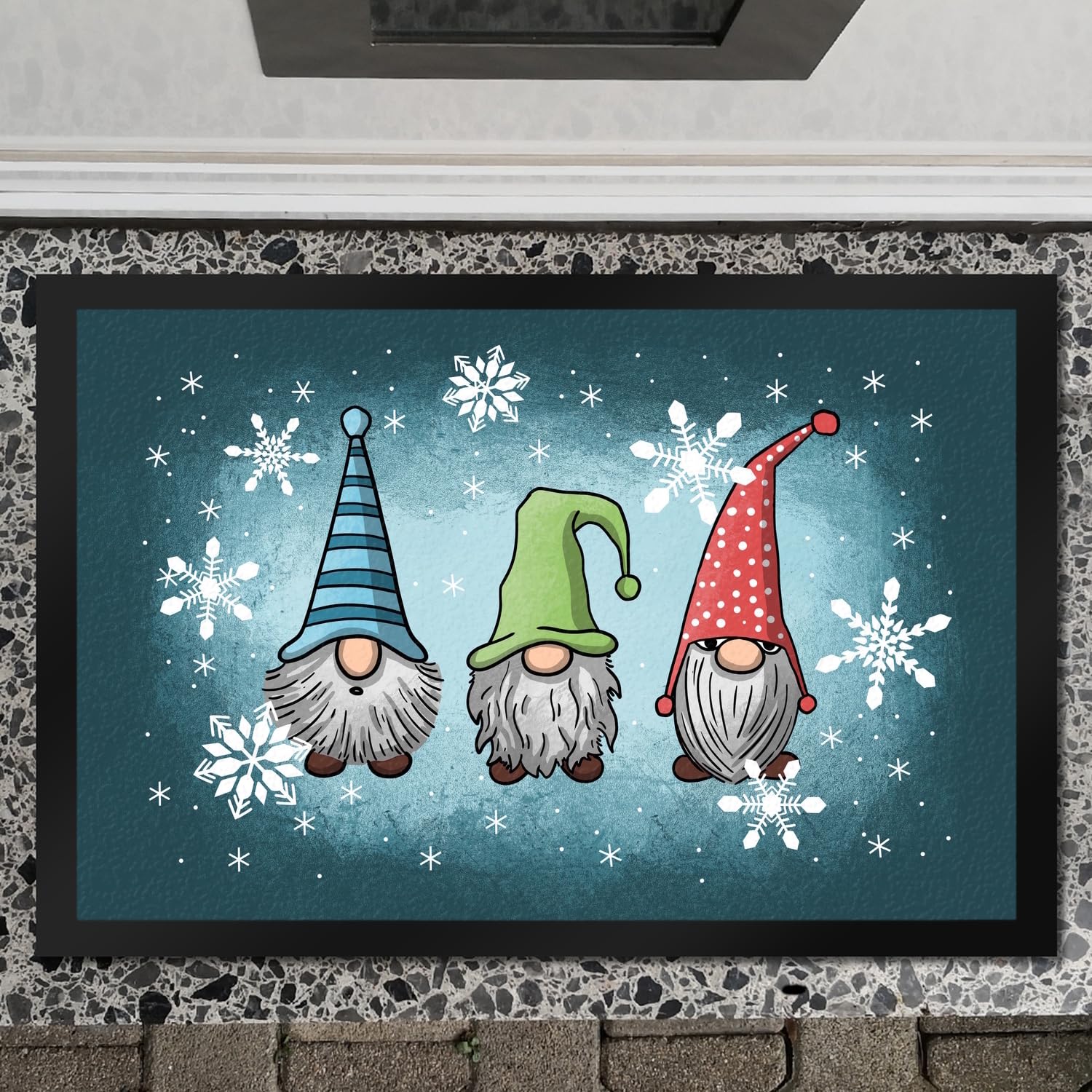 speecheese Weihnachts-Wichtel Fußmatte XXL in 50x75 cm Fußabtreter für Weihnachtszeit Advent lustige Weihnachtsdekoration Deko für Hauseingang Winter Vorfreude auf Weihnachten