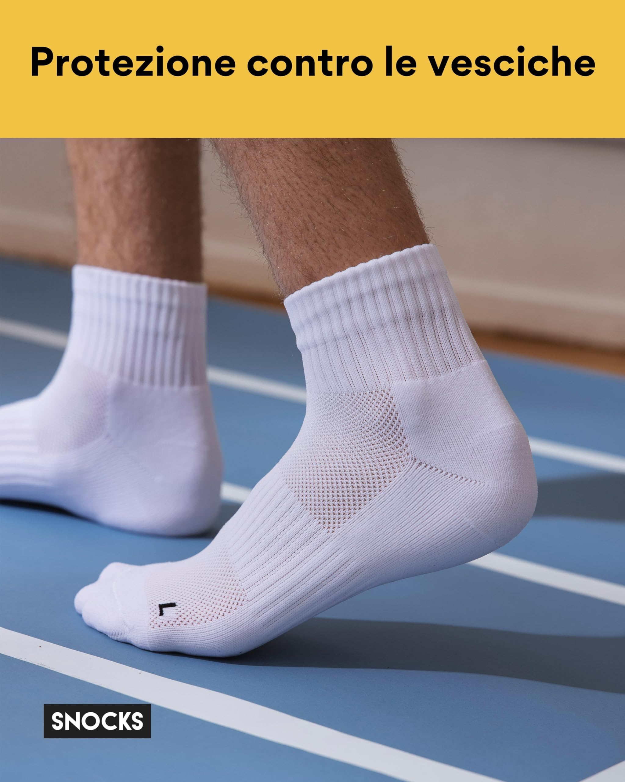 Snocks 4 Paia di Calzini Running Corti per Uomo e Donna in Cotone Organico - Calze Sportive Unisex Taglia 35-50 Calzini Palestra Donna Uomo Antivesciche e Antiscivolo per Padel, Crossfit, Basket