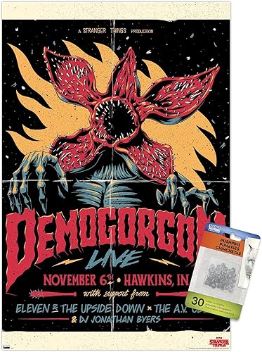 Netflix Stranger Things - Póster de pared en vivo con alfileres de empuje disponible en Yaxa Colombia