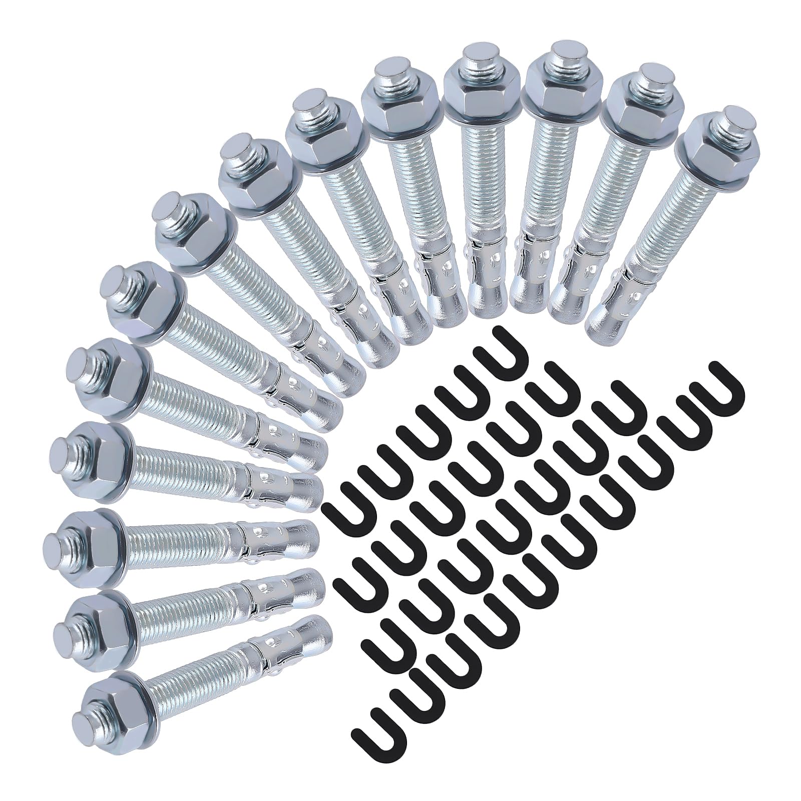 maXpeedingrods Kit de instalación de elevación de coche, paquete de 16 pernos de anclaje de cuña de 5-1/2 x 3/4 pulgadas + kit de 30 cuñas