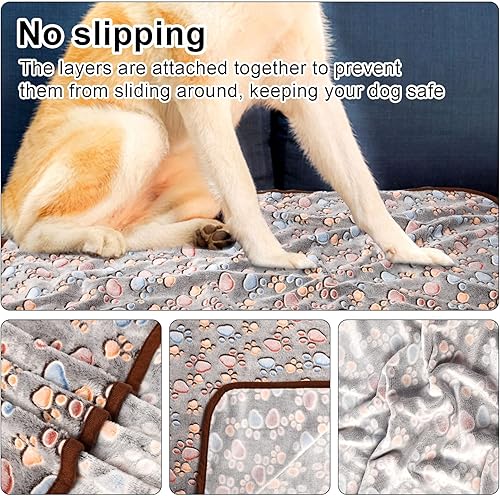 Miniatura 2 de Awaytail Paquete de 3 mantas para perros medianos, mantas para cachorros para sofá, mantas para mascotas para cama de perro, manta de gatito, mantas