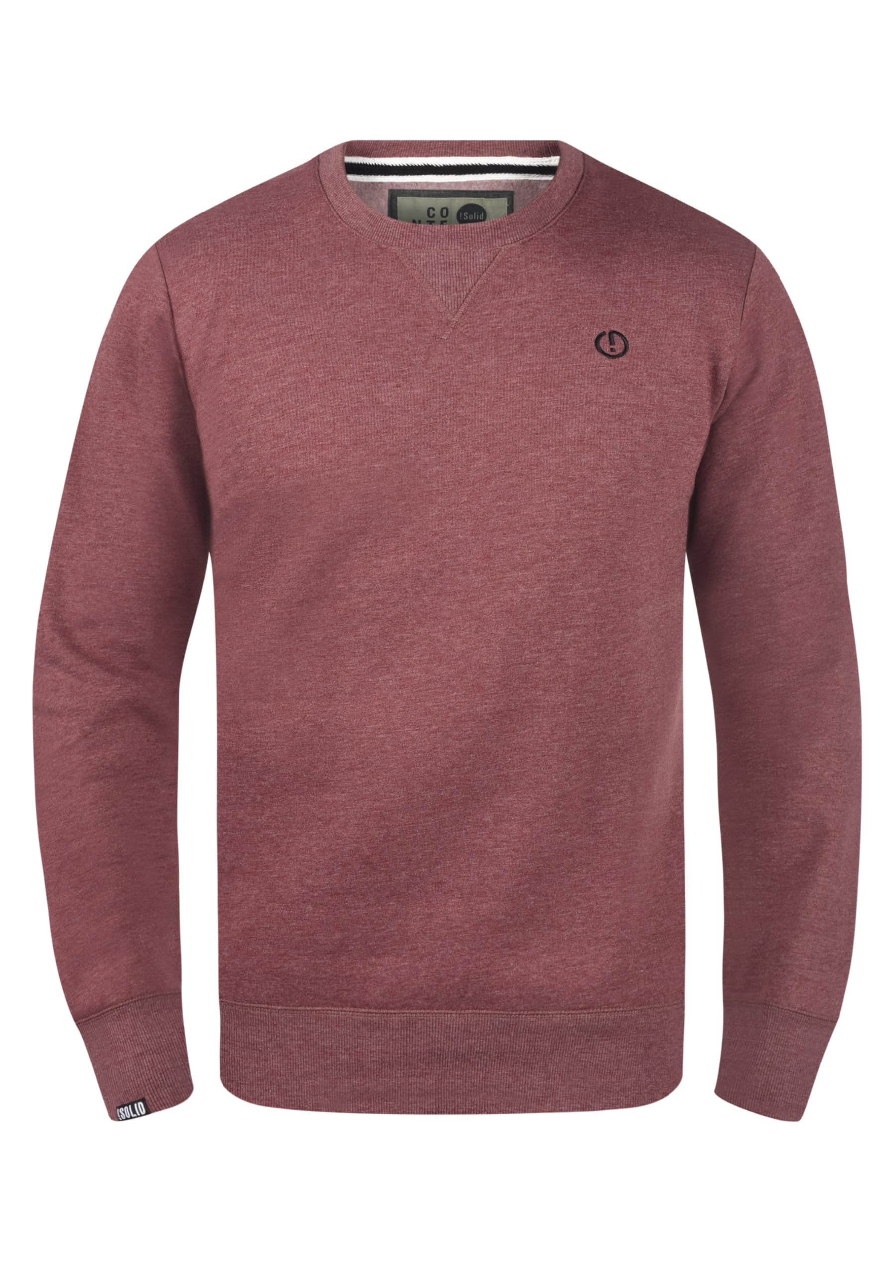 !Solid SDBenn Herren Sweatshirt Pullover Sweater mit Rundhals-Ausschnitt Rippbündchen Label-Details Baumwollmischung Regular fit