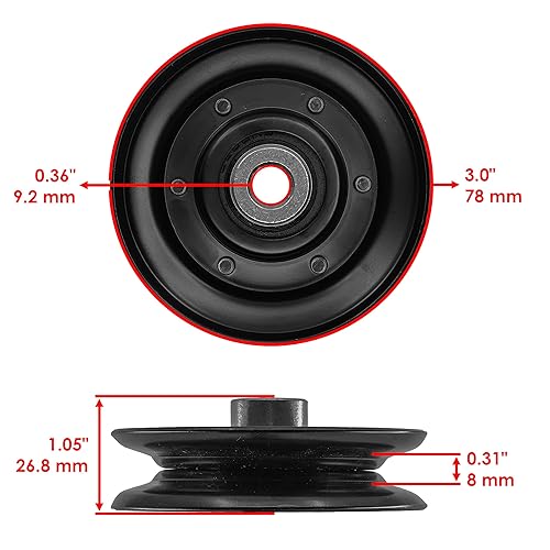 Miniatura 2 de Caltric GW1710567 1710567 756-04241 Polea tensora compatible con MTD compatible con blanco al aire libre compatible con Troy-Bilt