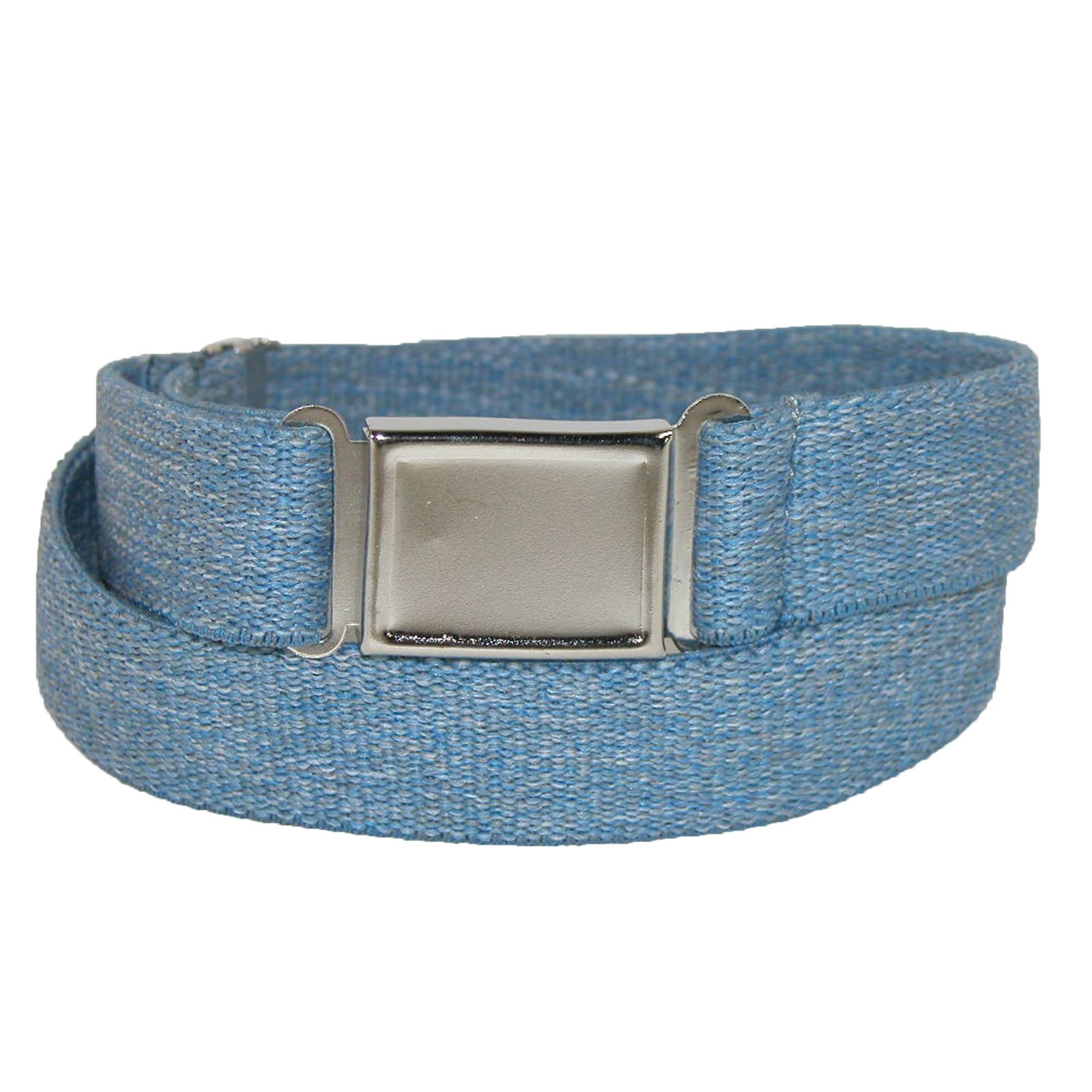 CTM Plus Size Elastic Belt with Magnetic No Show Flat Buckle, Denim