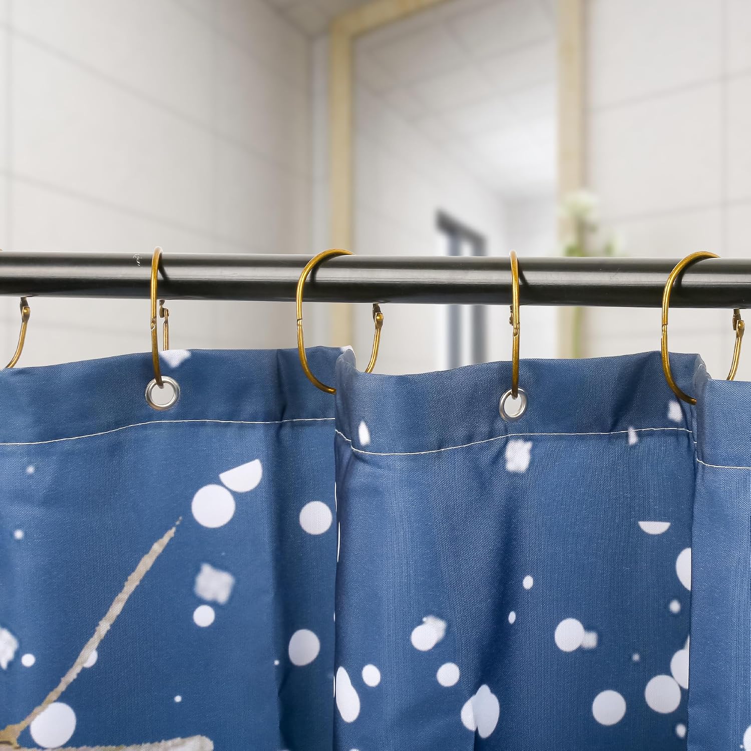 30Pcs Shower Curtain Hooks,Metal Oval Shower Curtain Hooks Roman Rings