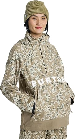 Burton Women's Frostner 2L Anorak Jacket, Snowfall Camo/Summit Taupe, XXS