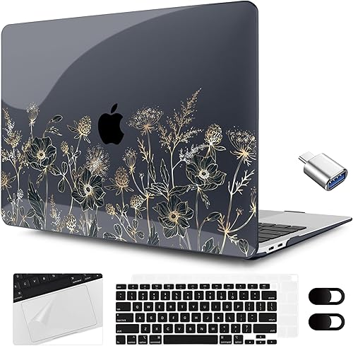 Miniatura 9 de MEEgoodo Funda para MacBook Air de 13 pulgadas 2021 2020 2019 2018 lanzado A2337 M1 A2179 A1932 con Touch ID, carcasa rígida de policarbonato suave