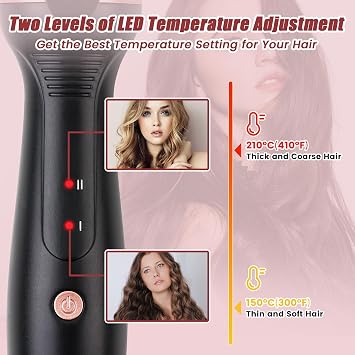 Triple Barrel Curling Wand - Fast Heating, 2-LED Temp Control, Auto Shut-Off, Beachy Waves & Mermaid Crimper Style, Mother's Day Gift | 30s Rapid Heating, 1H Auto Shut-Off, Anti-Scald, Long-Lasting Volume, 100-240V Dual Voltage, 300F-410F PTC Heater