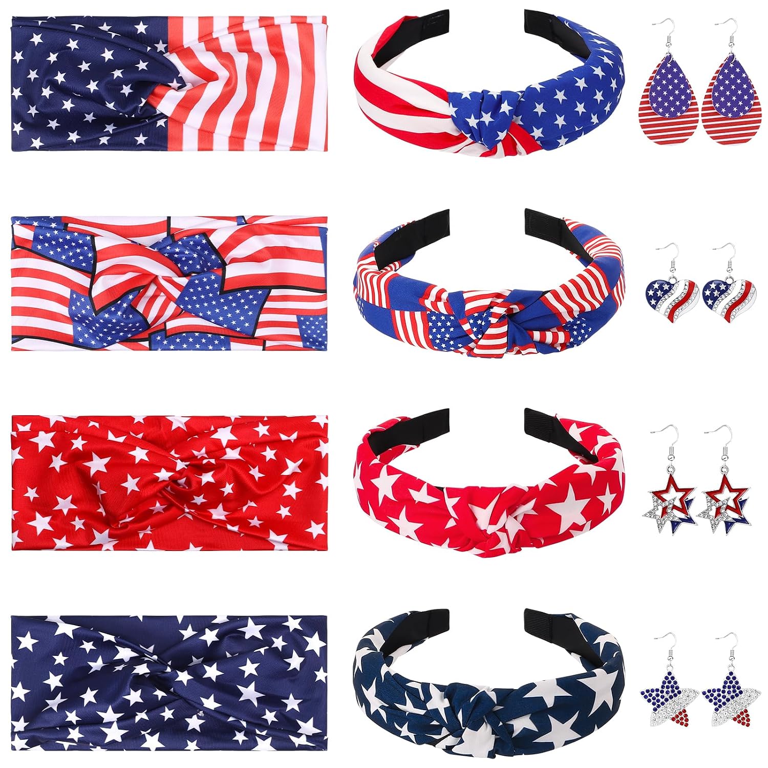 4th of July Headbands Set - Patriotic Hair Accessories