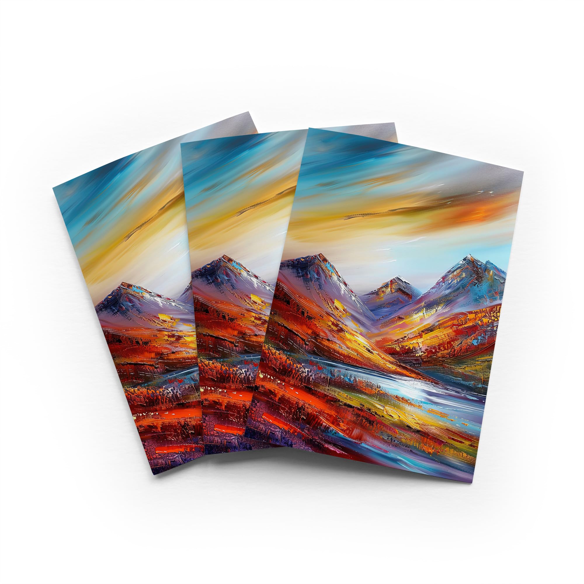 Cairngorms Heather Peak Greeting Card Mountain Landscape Any Occasion Set of 3 Blank Inside 5x7 Inch 13x18 cm
