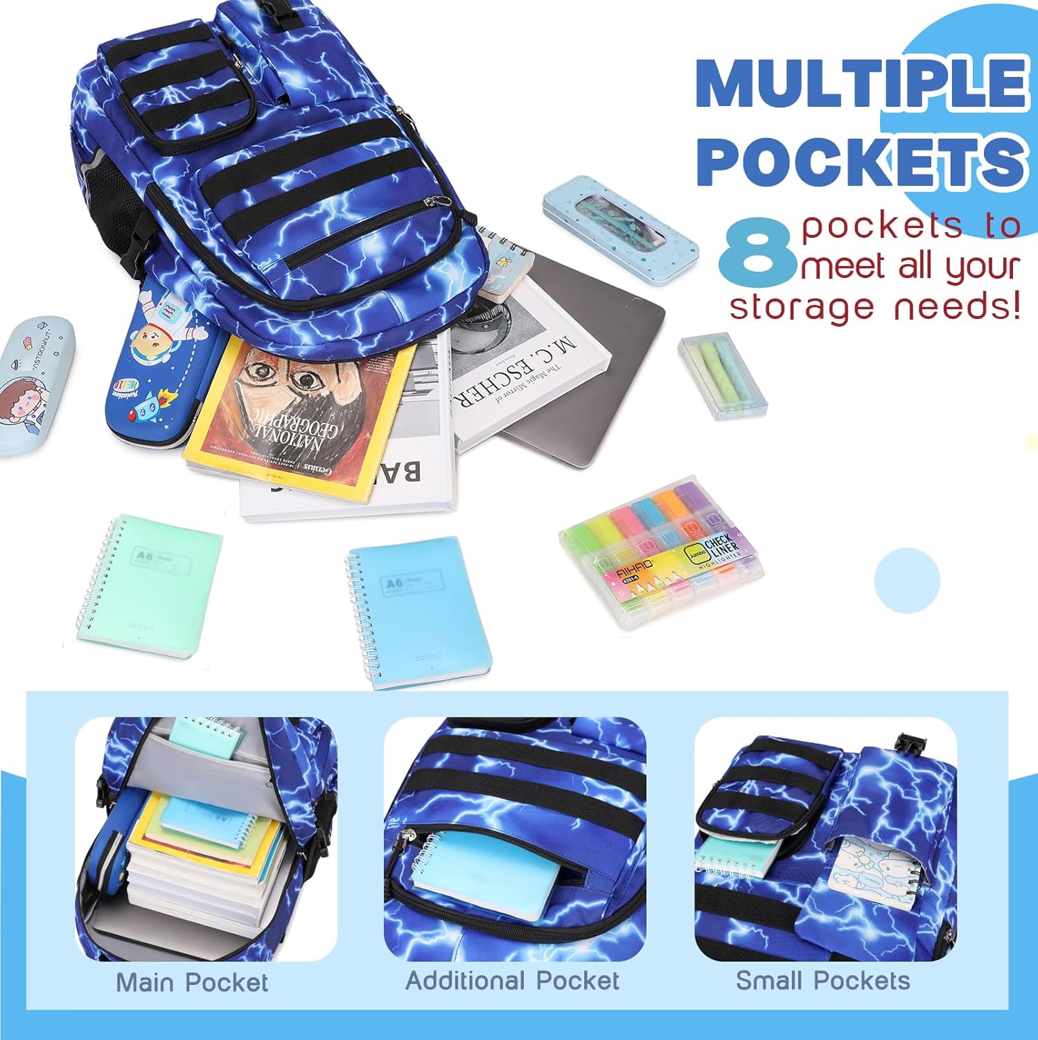 Camo Backpack for Boys, Tactical Boys Backpack for School, Kids Backpack With Lunch Box Pencil Case USB Charging Port Military Army Schoolbags for Boy Teens Kids Elementary Middle High School - Image 3