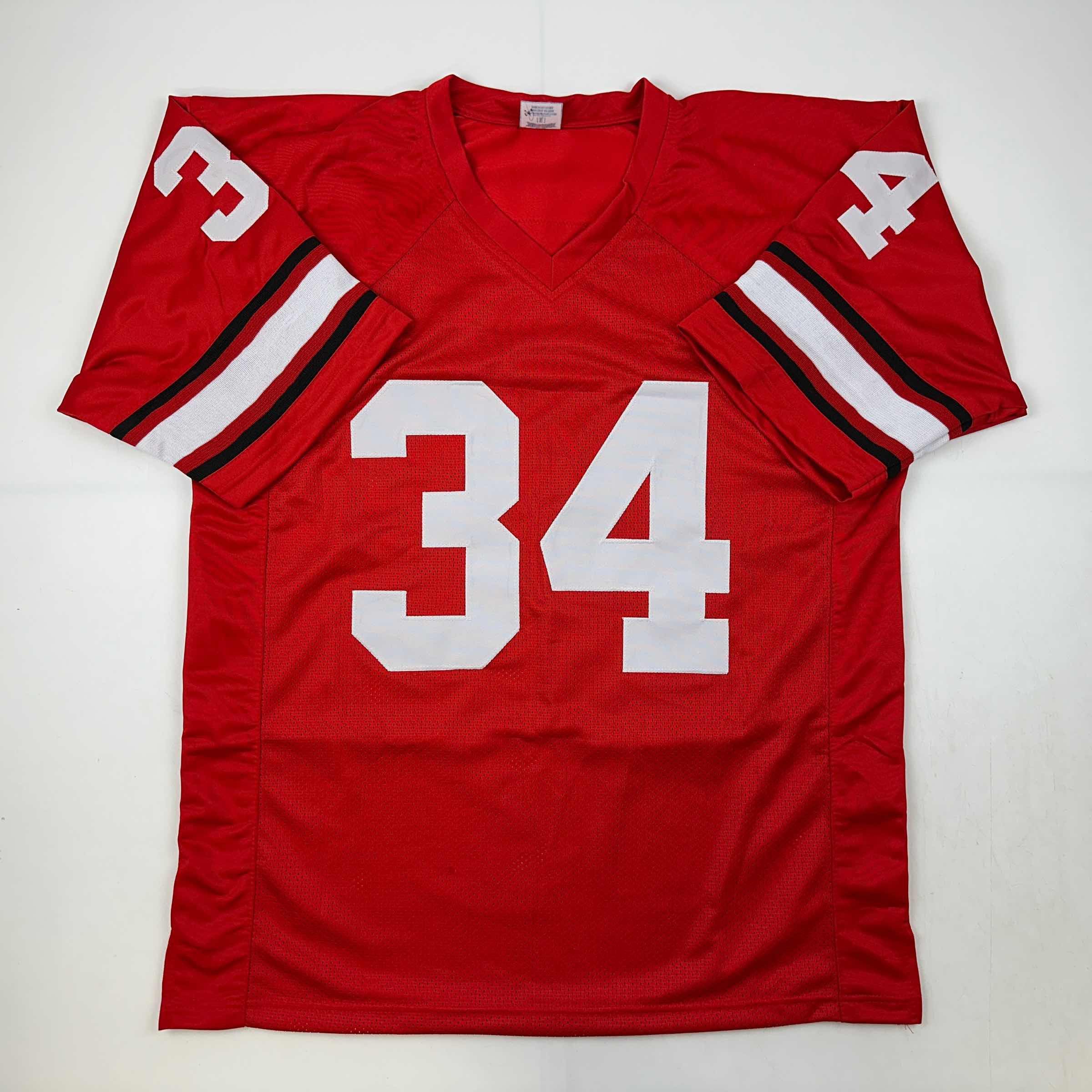 Facsimile Autographed Herschel Walker Georgia Red Reprint Laser