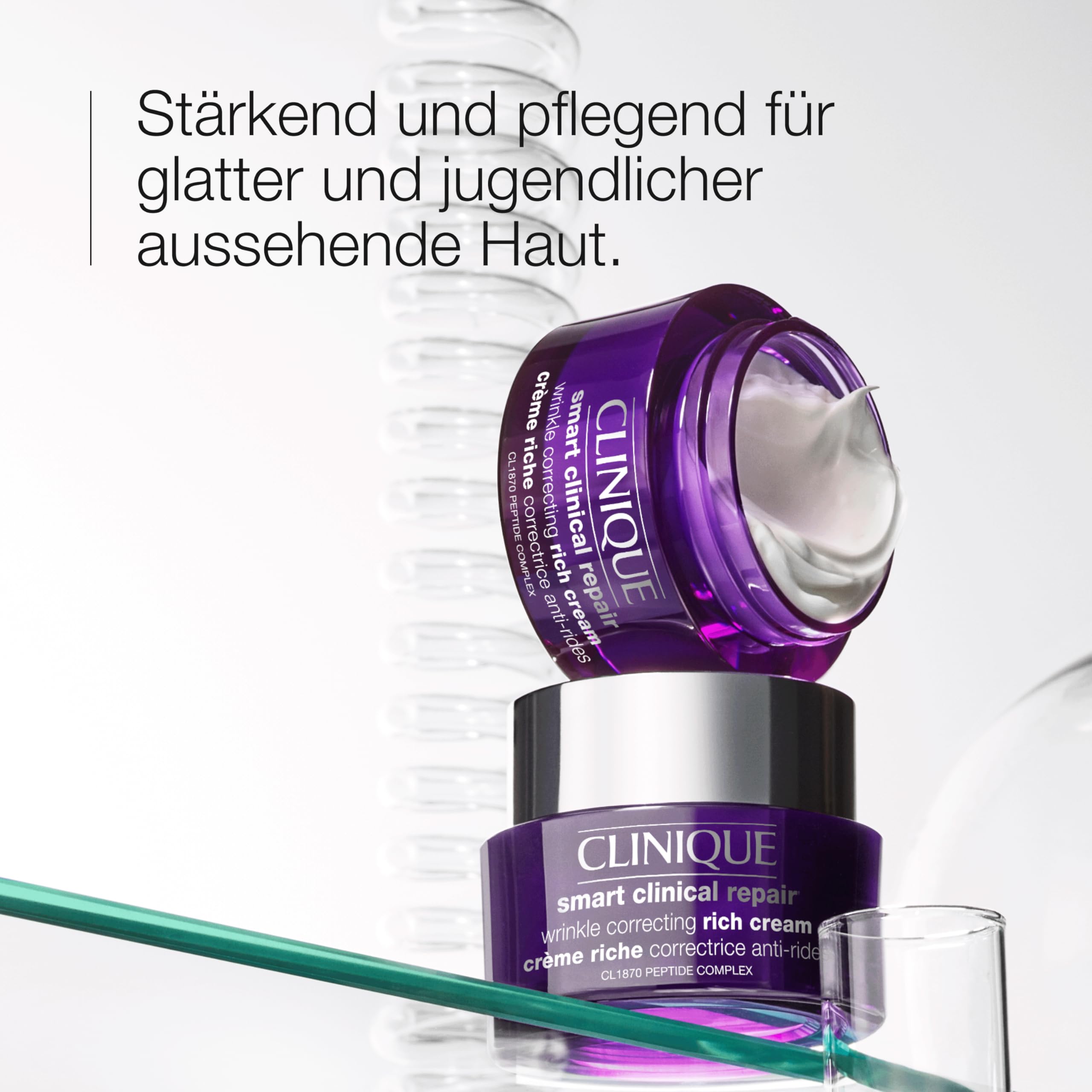 Clinique Smart Clinical Repair™ Wrinkle Correcting Rich Cream | Mit Peptiden + Hyaluronsäure | Anti-Aging und feuchtigkeitsspendend, 50 ml