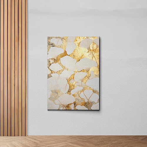 Miniatura 7 de Original Ginkgo biloba Print On Canvas, Modern Textured Gold Wall Art, Abstract Gold Leaves Print, Living room Wall Decor, Wall Art, Print