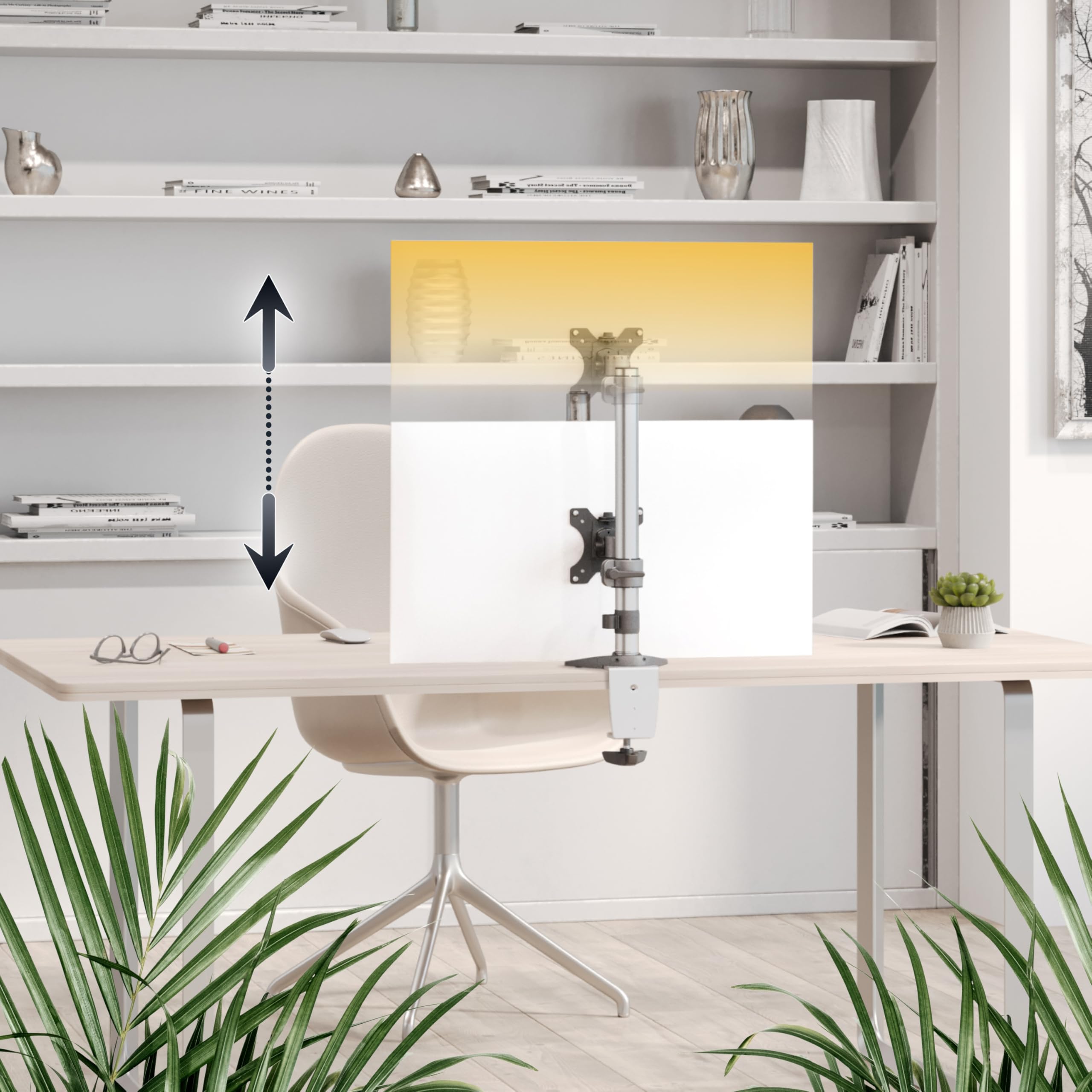 RICOO TS2411 Support Écran PC TV 13 17 19 22 24 27 28 32 Pouces VESA 75x75 100x100 Orientable Inclinable Rotatif Universel Fixation Bureau Pince de Table