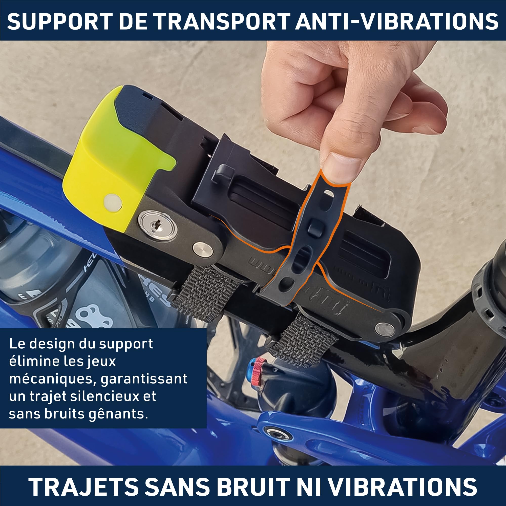 URBAN UR476Y Innovant Antivol Velo avec et sans Alarme 120dB Hi-Tech, Antivol Pliable 2en1 Sécurisé, Support Plus Fonctionnel et Transport Sans Bruits, Cadenas Velo Trottinette Électrique 90cm