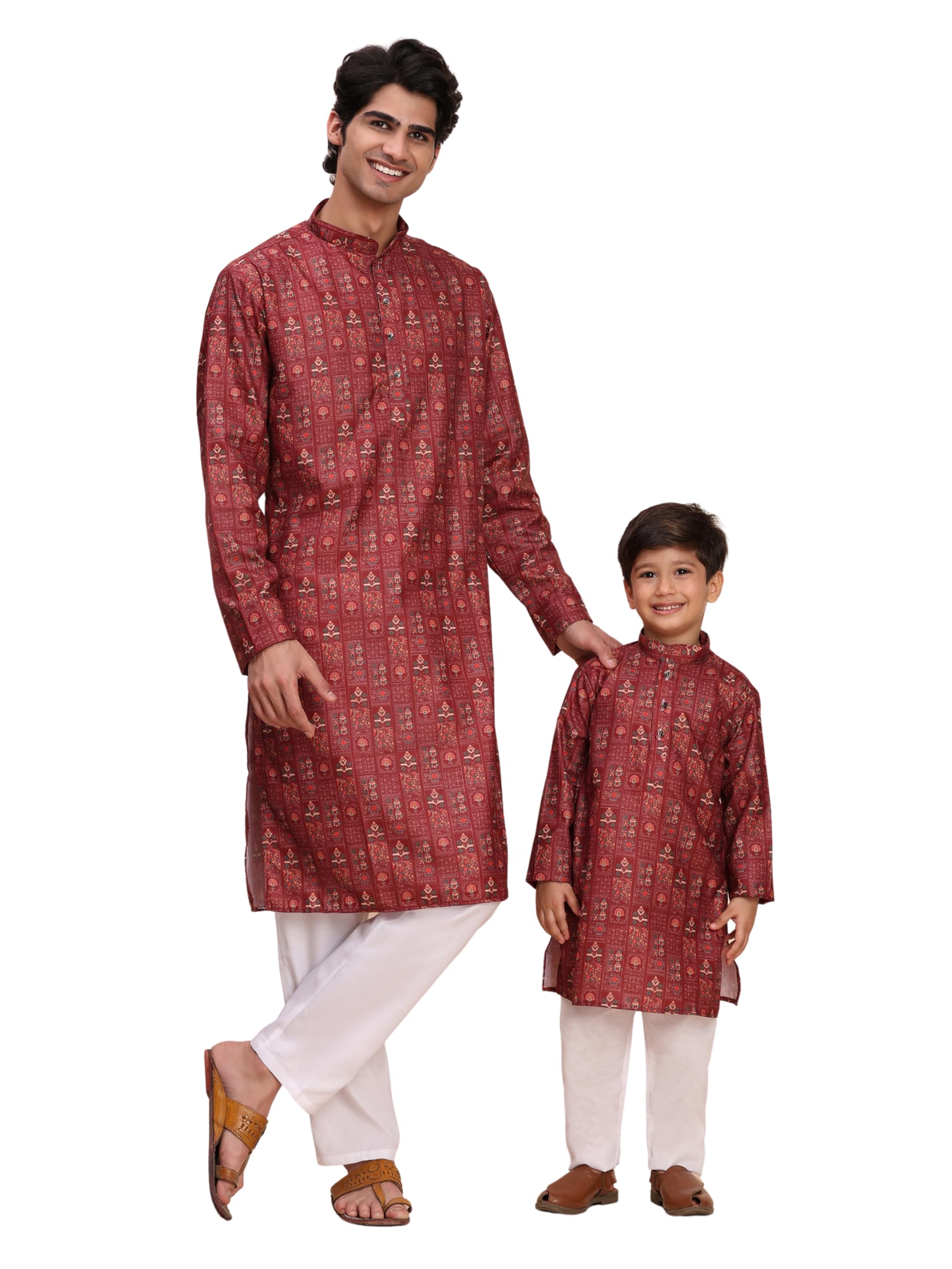 pro-ethic style developer Heavy Cotton Father And Son Matching Dress Printed Kurta and Pajama Set Ethnic Wear (Combo) B-129-picture-46