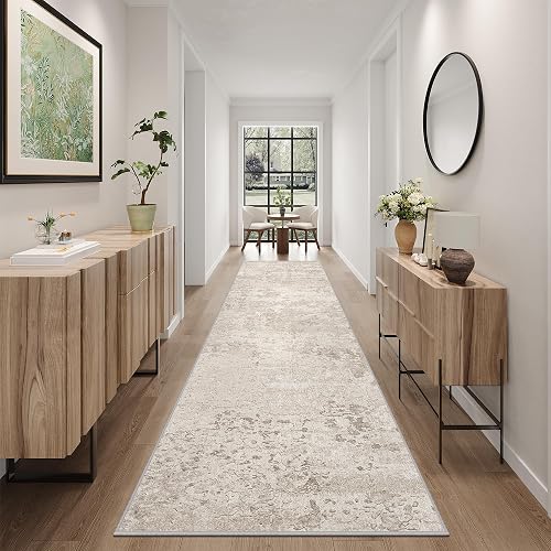 Art&Tuft 2x10 Runner Rug Non Slip, Beige
