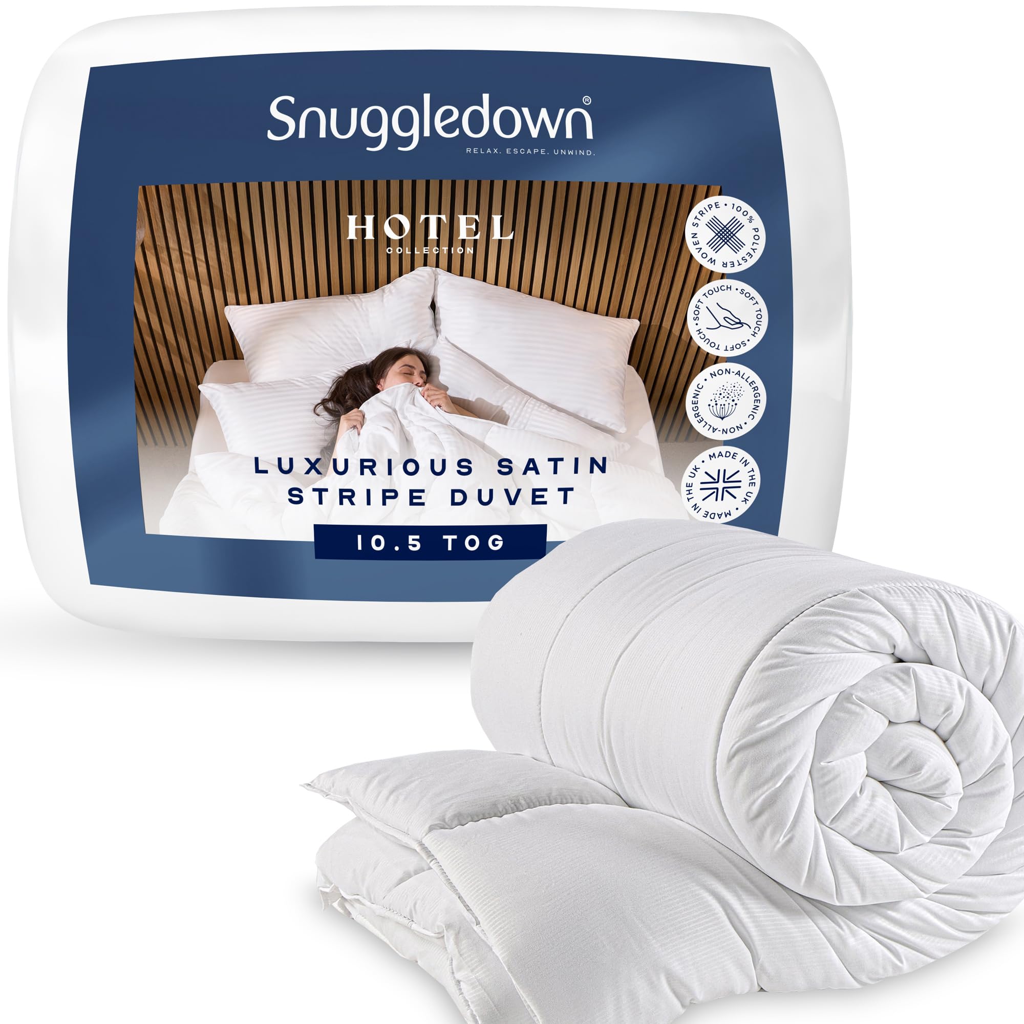 Snuggledown Hotel Collection King Size Duvet 10.5 Tog - Ultra-Soft & Cosy All Year Round Quilt for Restful Sleep | Soft-Touch, UK-Made, Non-Allergenic, Washable (225 x 220cm) — image 1