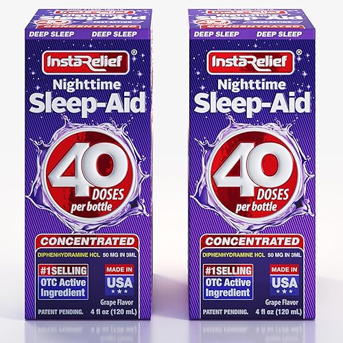 InstaRelief, Líquido nocturno para ayudar a dormir, 40 dosis (paquete de valor doble, 80 dosis)