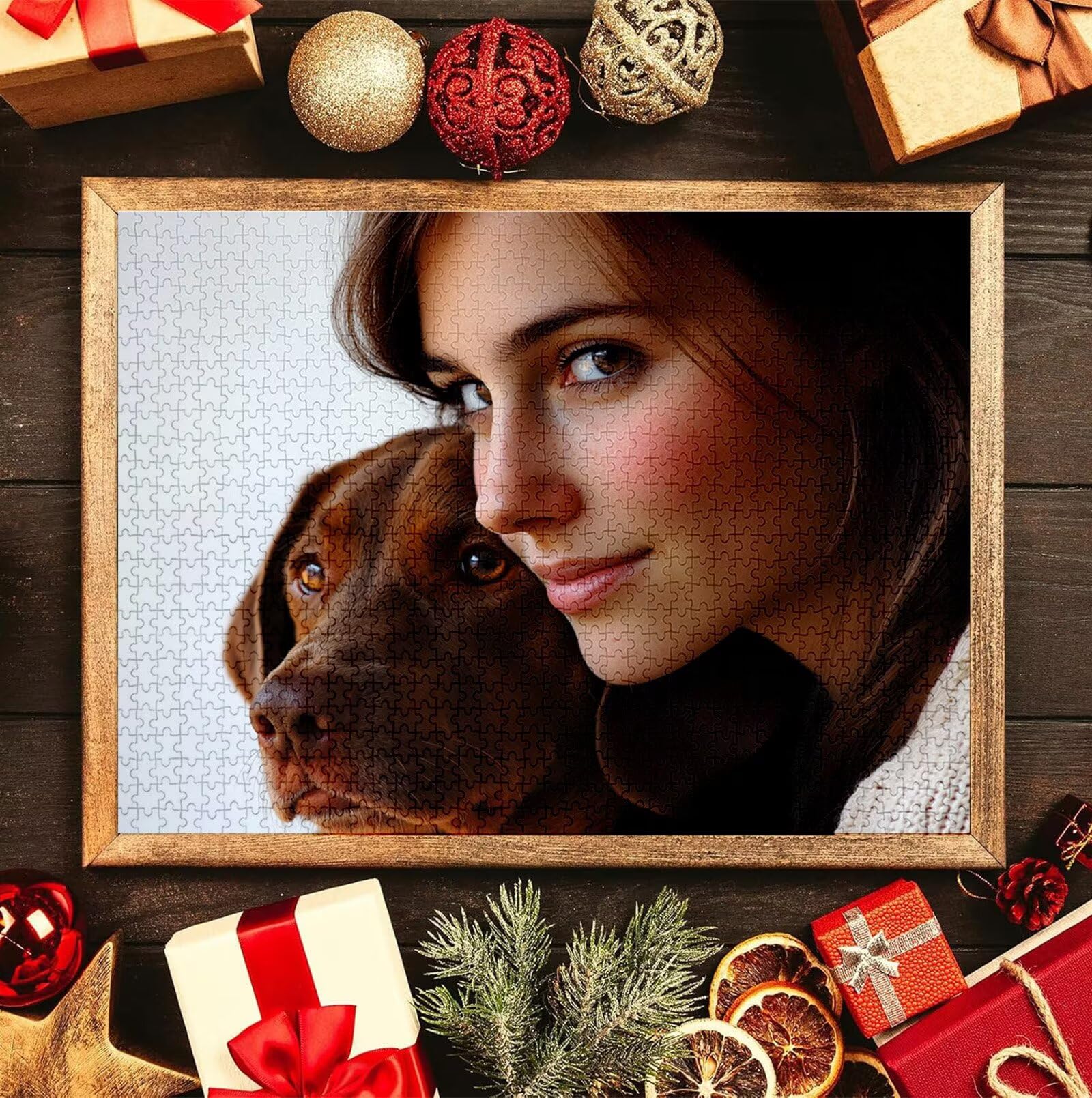 Puzzle Personalizado con Foto, Personalizada Rompecabezas Personalizado Diseña tu Logo Foto o Texto, Personalizado Navidad Halloween San Valentín Parejas Niños Familia Amigos h-3629