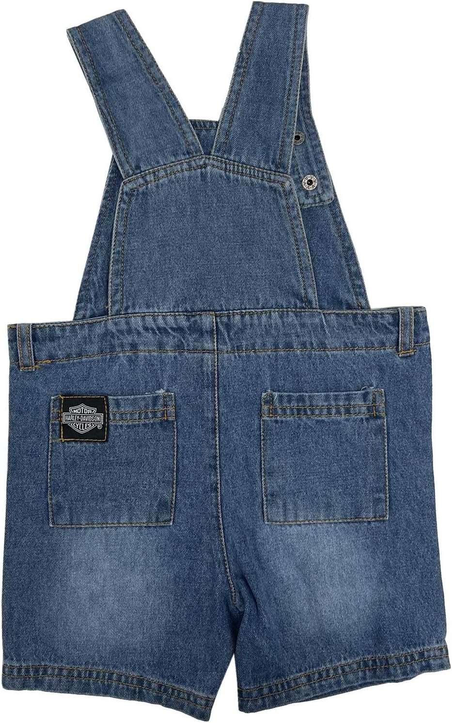 Harley-Davidson Little Boys' 2-Piece Bar & Shield Toddler Tee & Denim Overalls