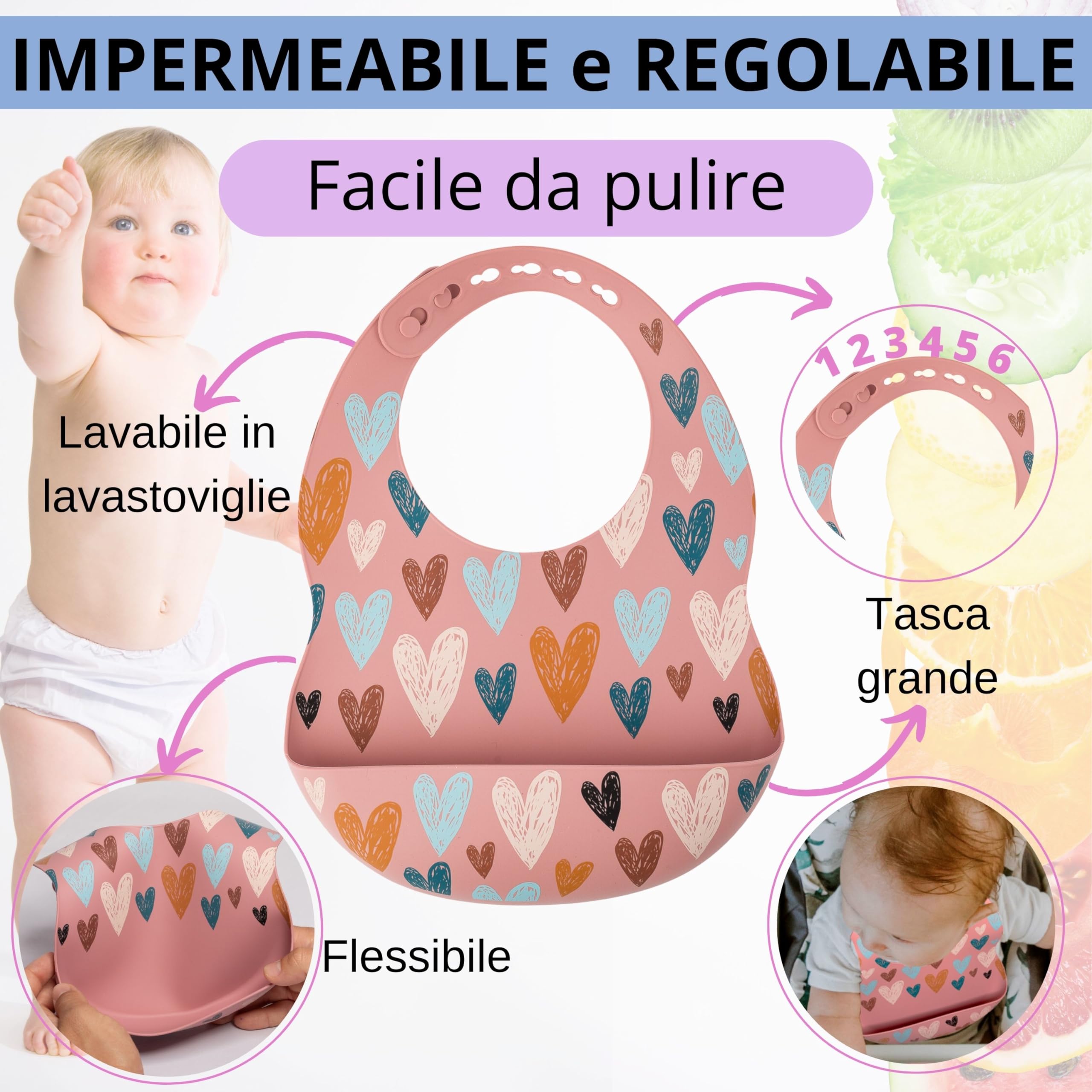 HappyDoo | Set Pappa Svezzamento | 12 Pezzi | Piatto Svezzamento con Ventosa | Citola | Bavaglini | Posate per Bambini | Bicchiere |Regalo Ciuccio Frutta |Set Pappa senza BPA | In Confezione Regalo