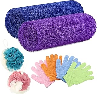 8 PCS African Net Long Net Bath Sponge Exfoliating Shower Gloves, Back Scrubber Skin Smoother,Bath Sponge Body Scrubber Cleaning Loofah for Shower and BathPerfect Beauty Bathing Accessories(Random Color).