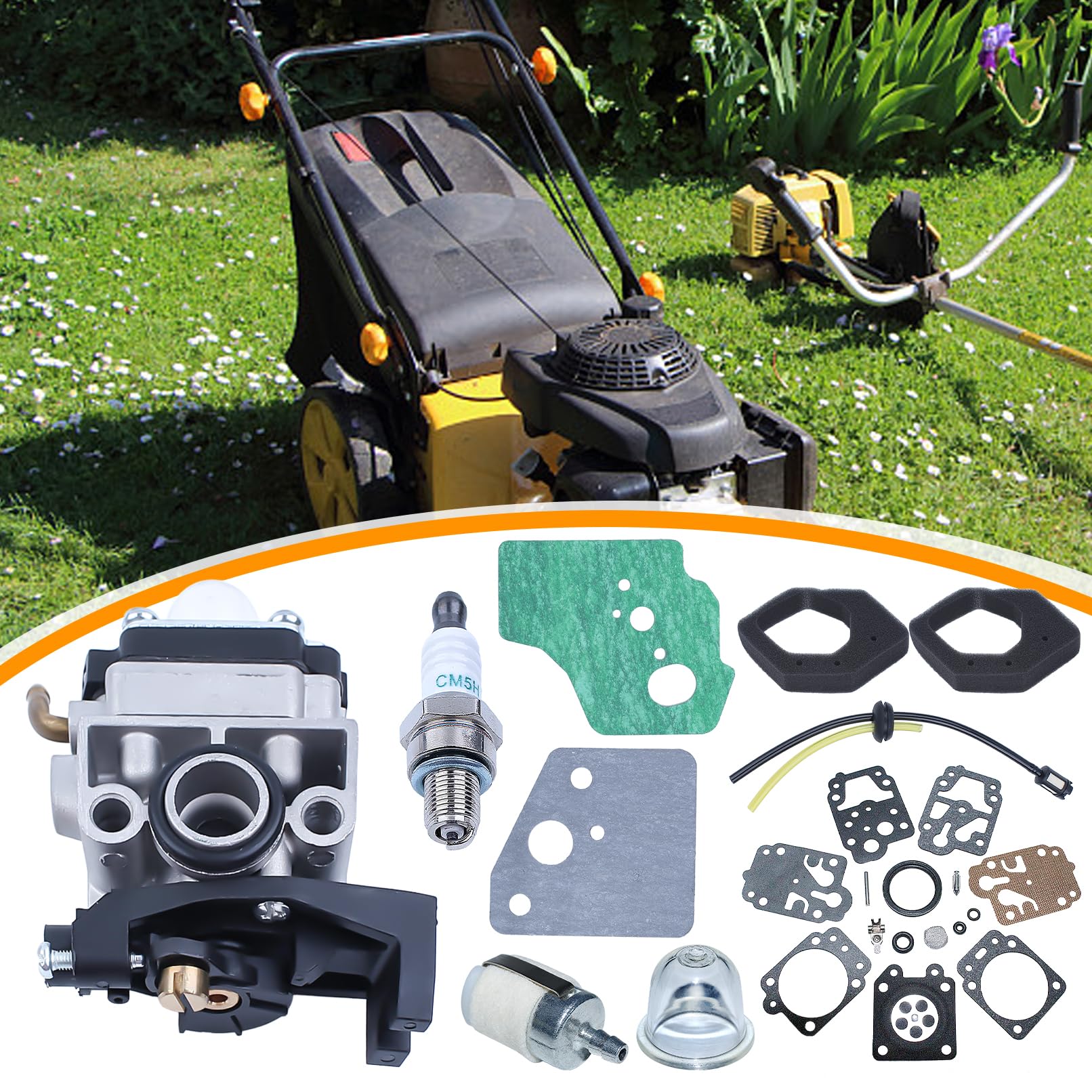 Kit de Carburador para Honda GX25 GX35 GX25N GX25NT FG110 FG110K1 Pequeño motor Rototiller Desbrozadora 16100-Z0H-053 16100-Z0H-825 con Junta de Carburador Filtro de Gasolina 268 610-717