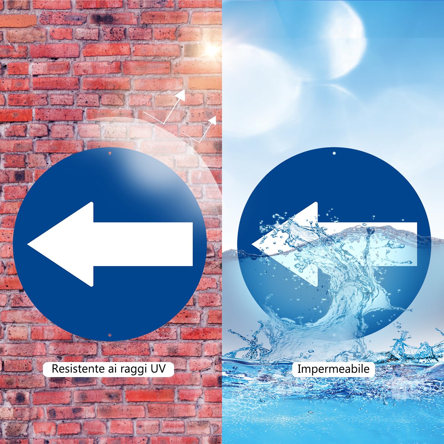 2 pezzi di segnaletica a freccia per scopi direzionali Φ30cm (Verde - Freccia, 30 * 30cm)