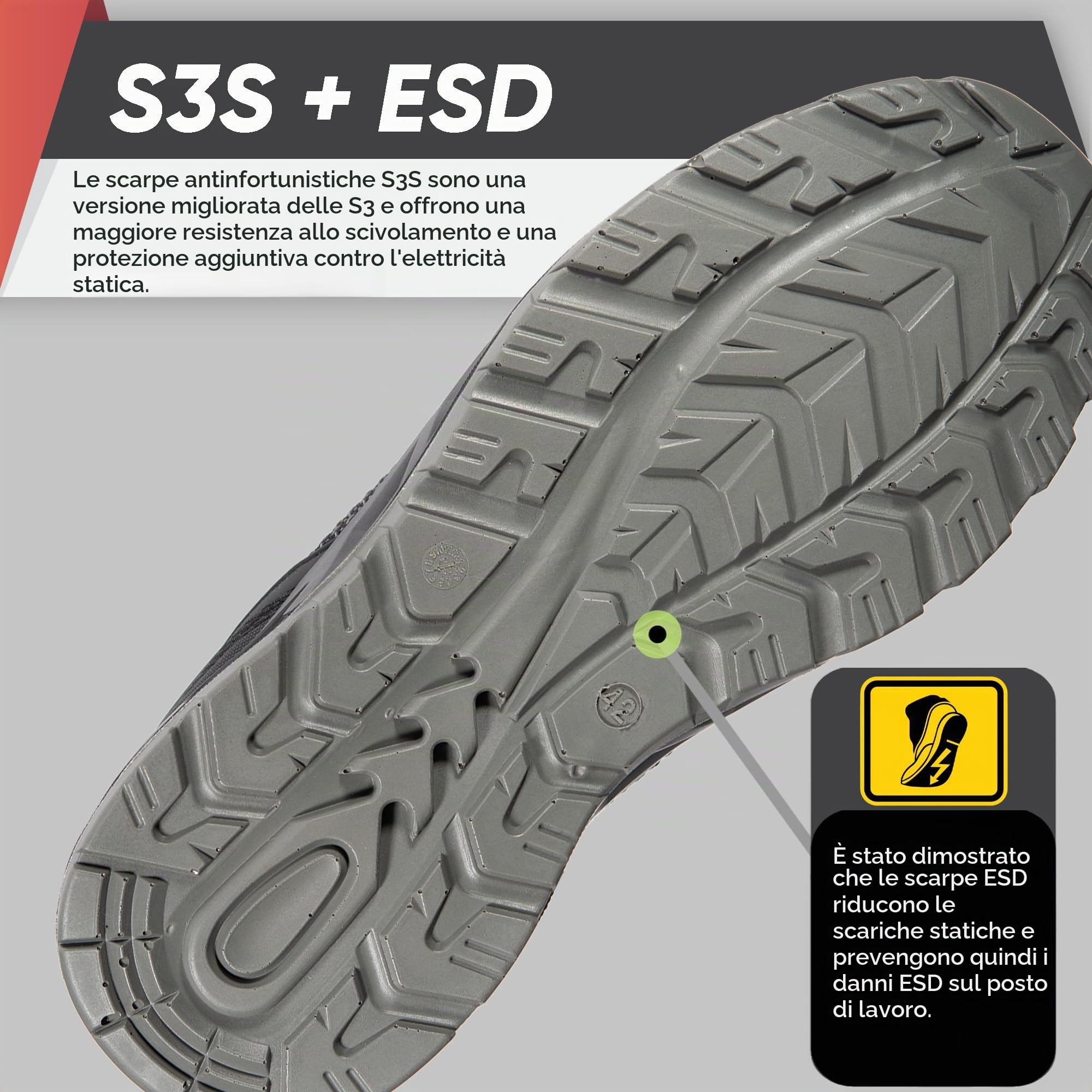 BWOLF HIS3S Scarpe Antinfortunistiche da Uomo Alte S3 da Materiale Innovativo, Impermeabili, 4x4 Grip Tech, Suola Ergo ESD