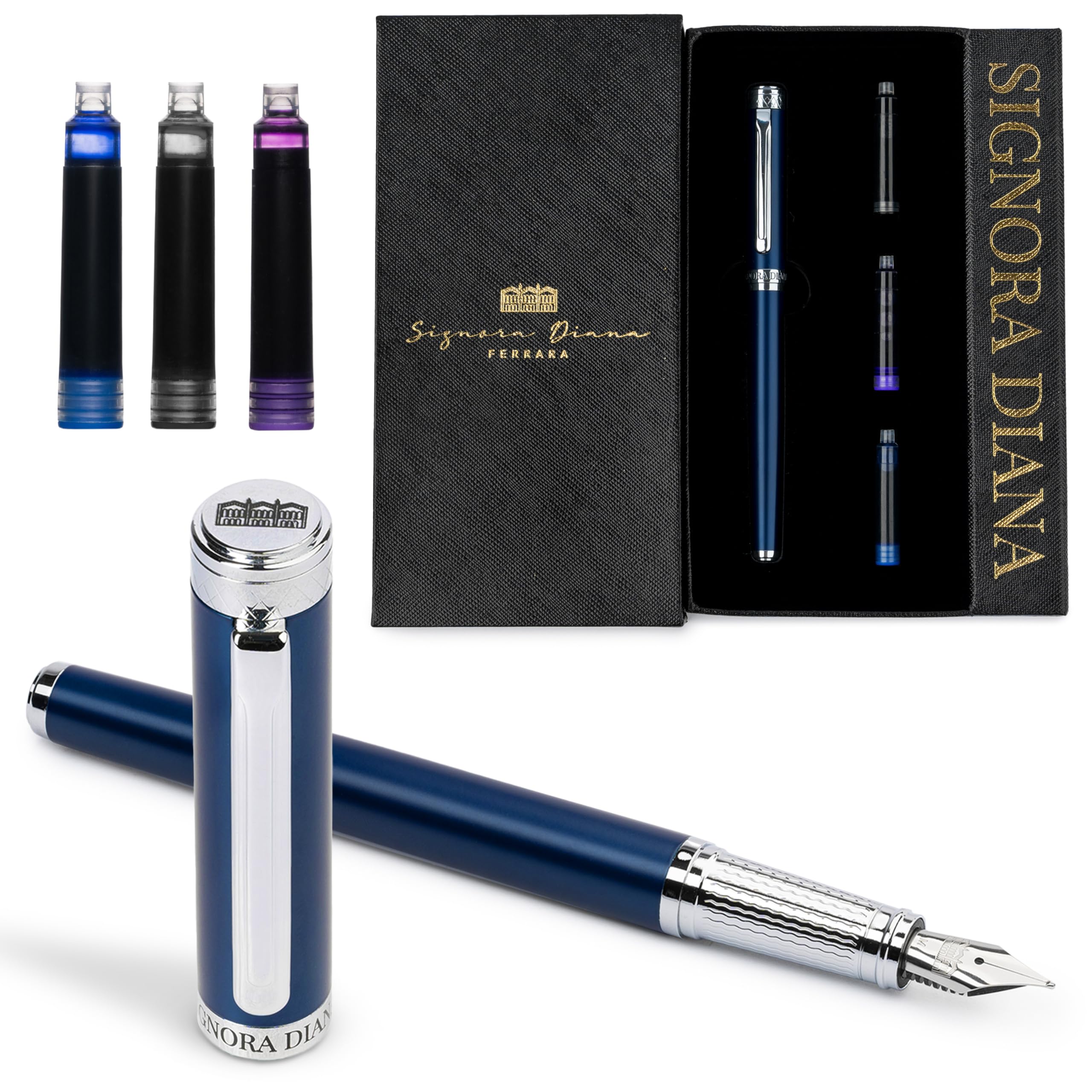 DIANA 筆 Amazon | Signora Diana 高級真鍮万年筆 (細く滑らかなペン先