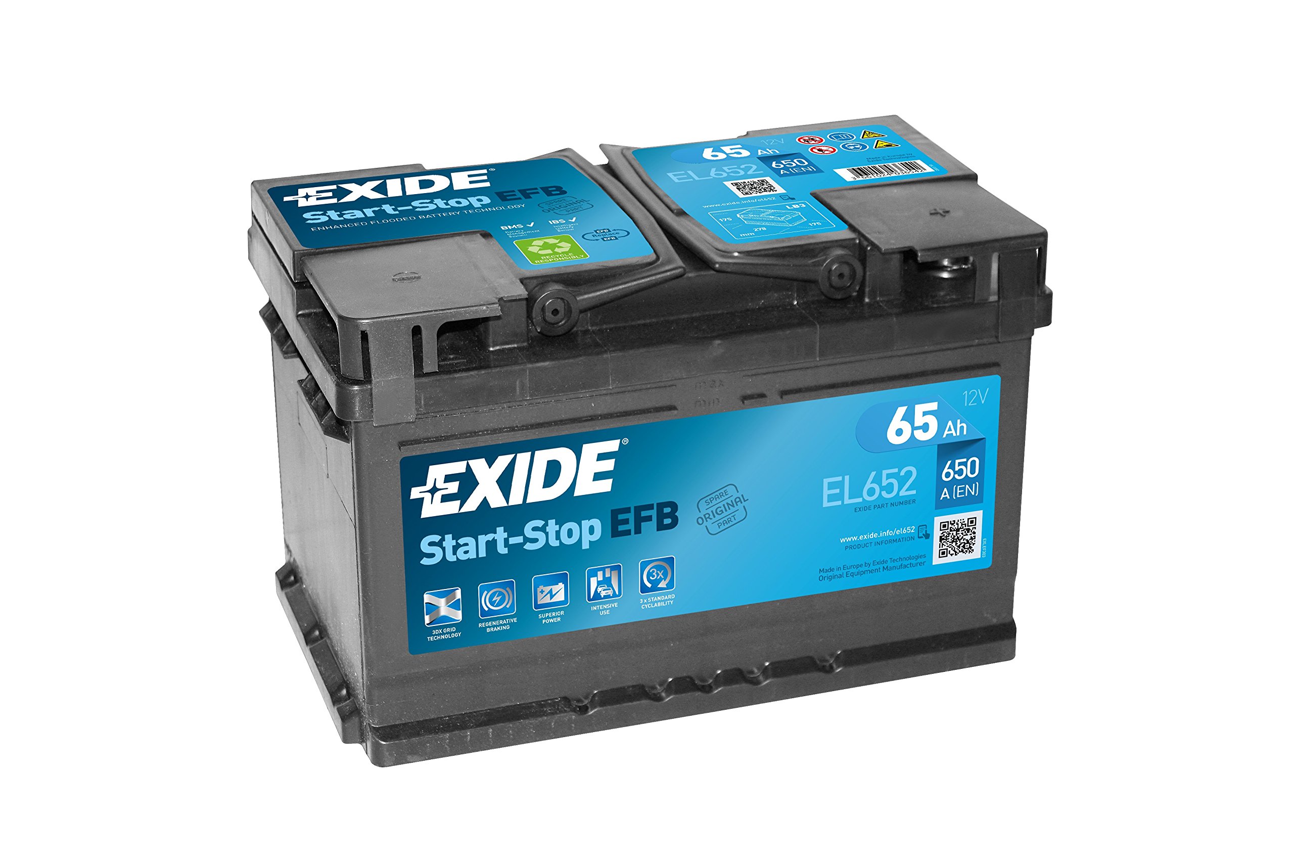 Exide Car Battery Start Stop EFB 65ah EL652