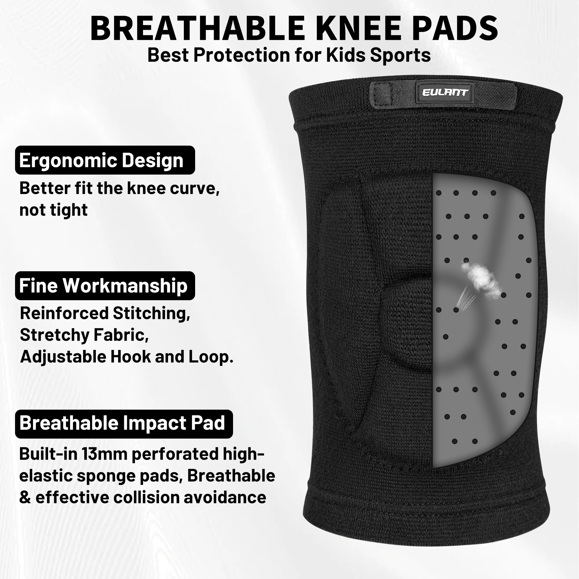 EULANT Rodilleras Voleibol para Jóvenes y Adultos,Anticolisión Rodillera Suaves,Elástica Protector Rodilla para Balonmano Futbol Baloncesto Moto Patinaje Artístico Baile Entrenamiento Pilato - 3