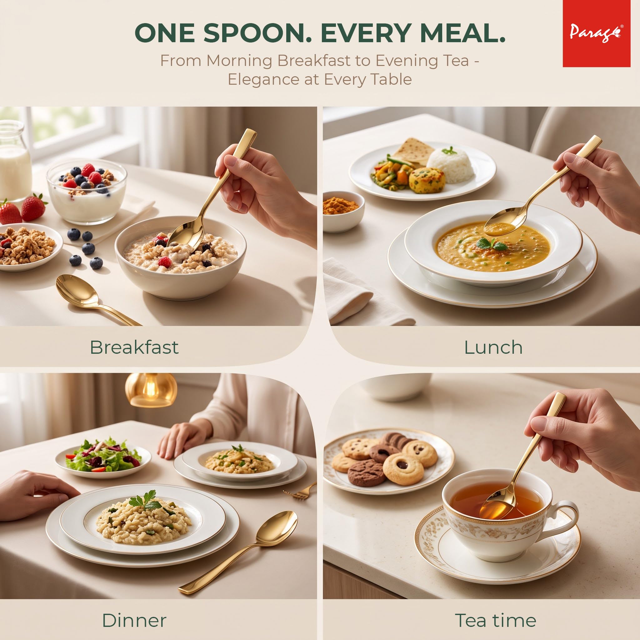 Parage Golden Spoon Set - Luxury Stainless Steel Cutlery -4