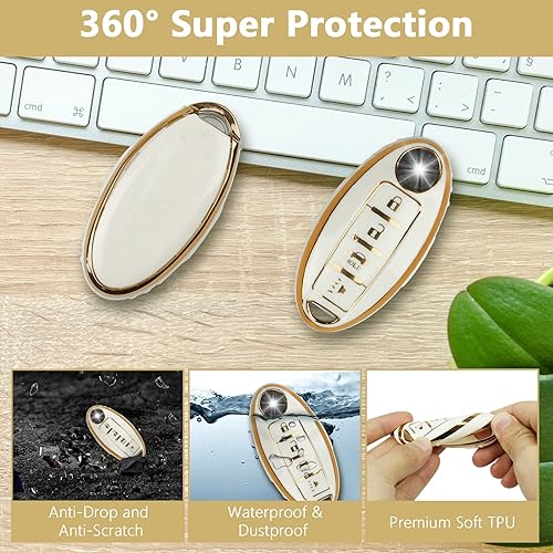 Miniatura 3 de Funda para llavero, compatible con Nissan Altima Rogue Sentra Pathfinder Frontier Maxima Titan Murano Kicks Juke Versa Armada GTR 370Z Leaf, funda