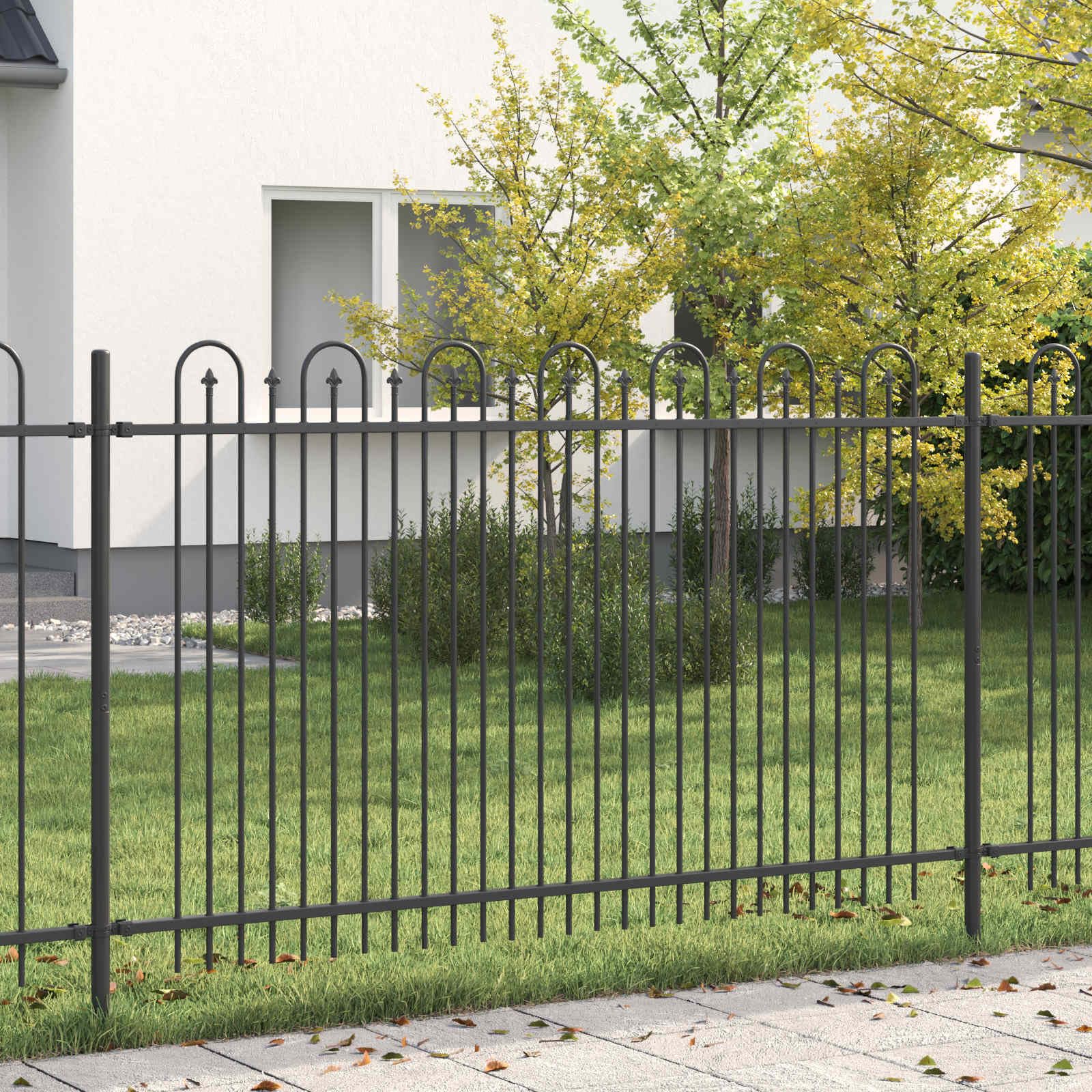 Clôture de jardin en acier noir Dronten 200x166cm avec dessus pointu résistant