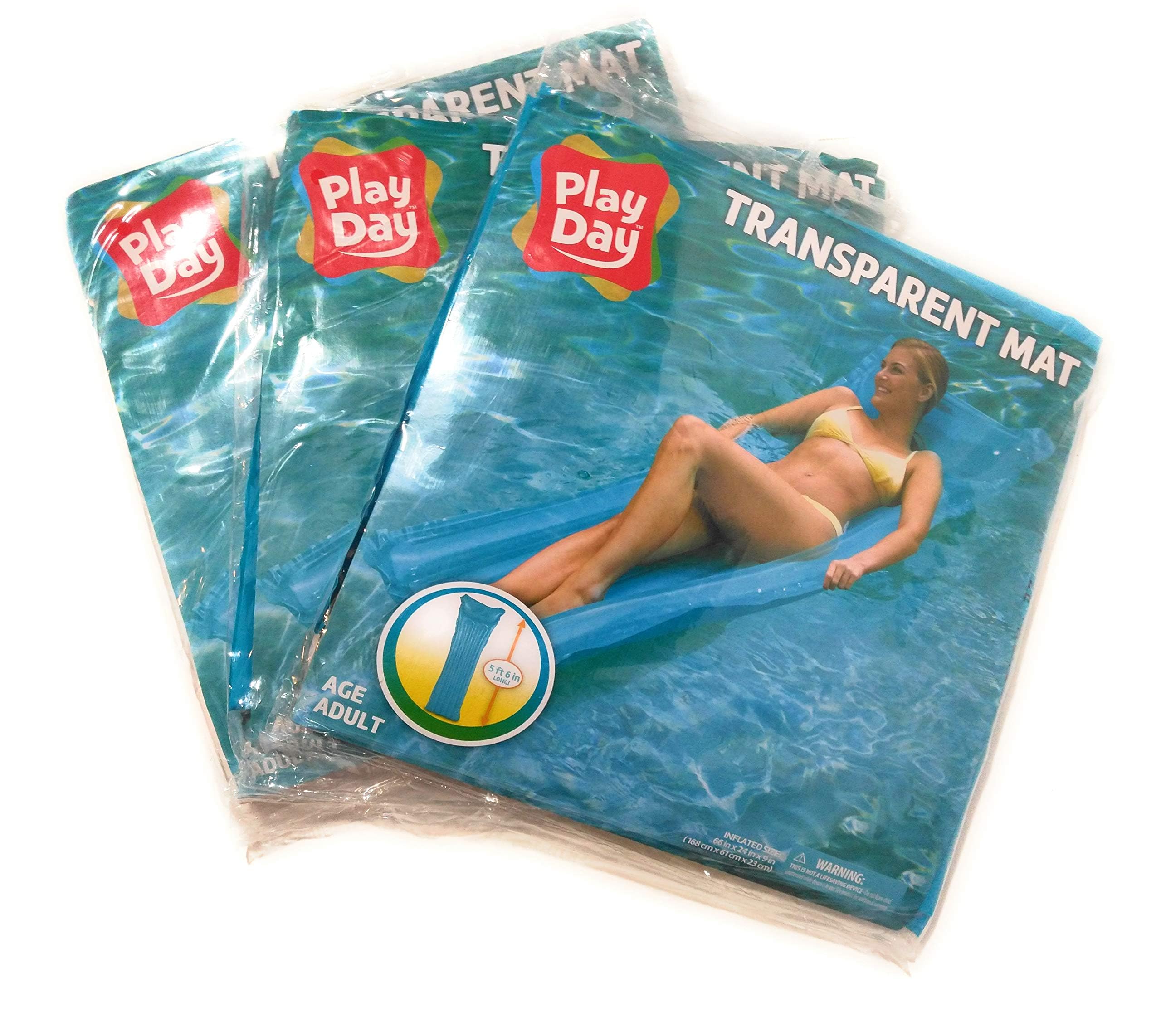 Play Day Transparent Mat Pool Float (Blue)
