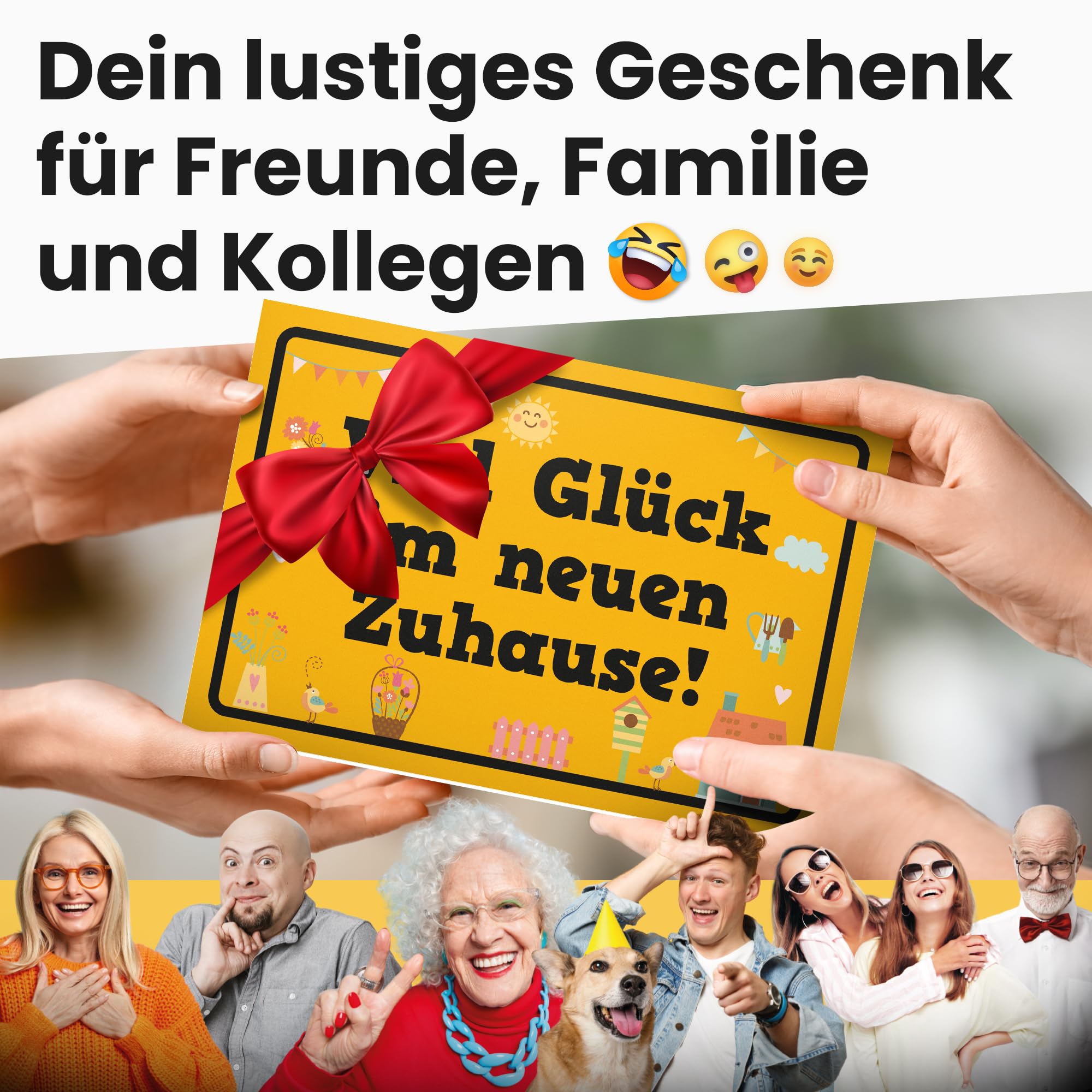 DankeDir! Viel Glck im neuen Zuhause - Plastic Sign 30 x 20 cm - Gift for Housewarming Moving New Home Topping Party Men & Women Gift Idea Decorative Card - Image 3
