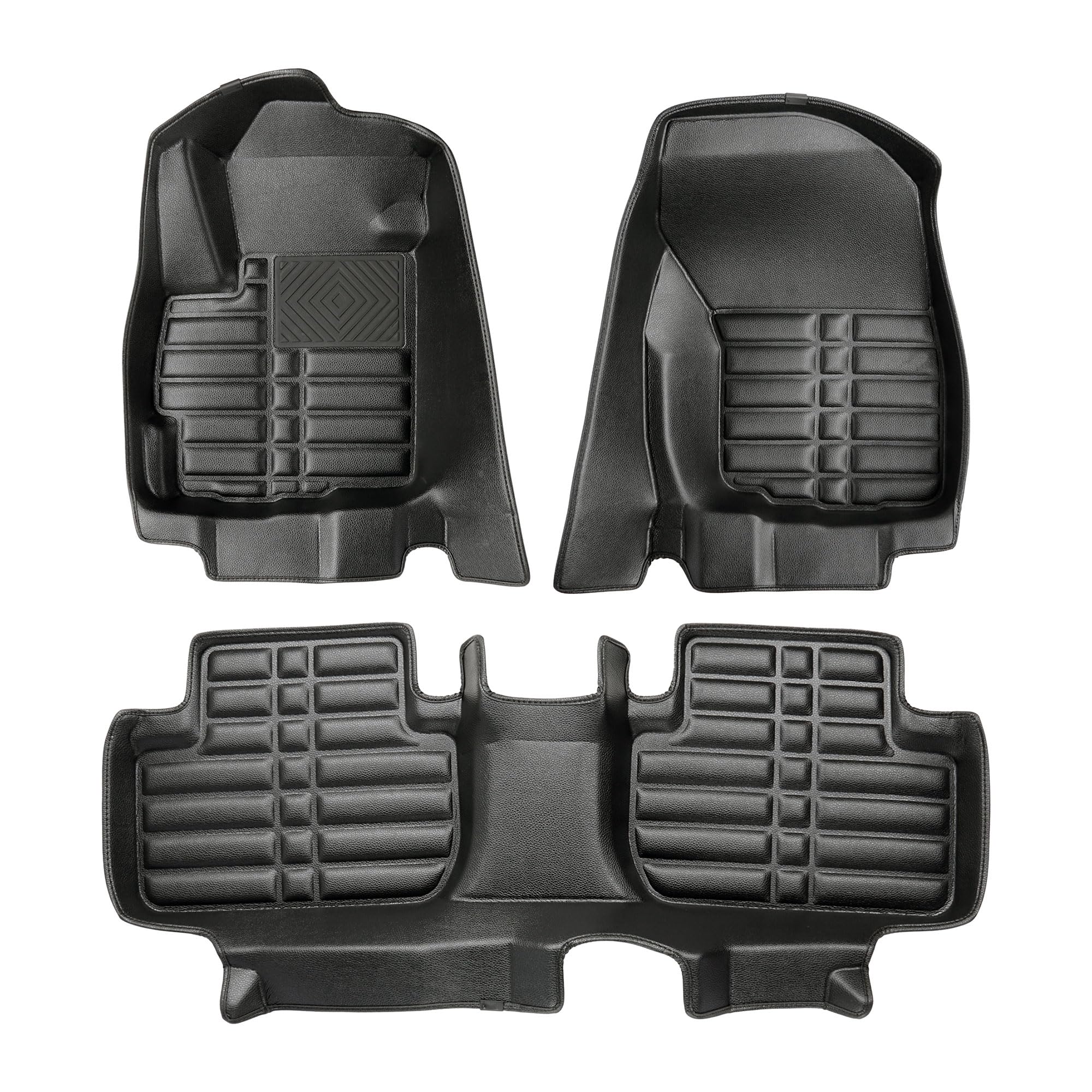 Fussmattenprofi Tapis De Voiture pour Mitsubishi Outlander (3ème génération) 2012-2021 – Tapis De Sol en Cuir 5D De Qualité Supérieure -%100 Ajustement Parfait - Bord Extra Haut - Antidérapants