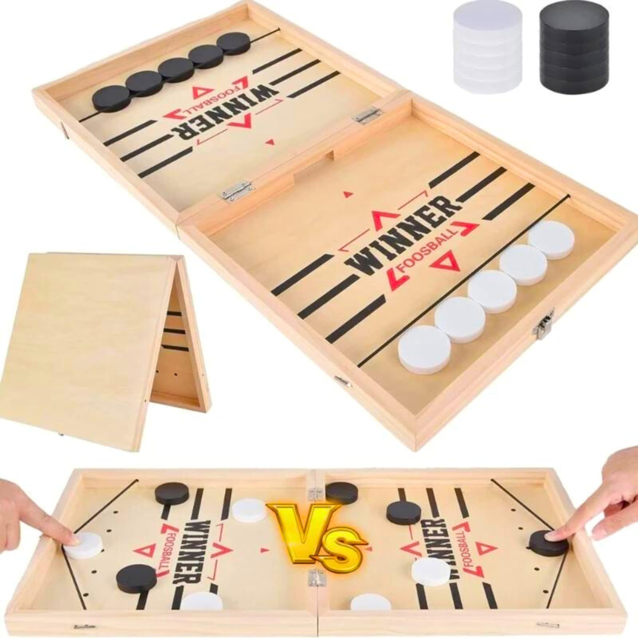 AYEBIA Hockey Board Game, Sling Puck Board Game, Foosball Game, Wooden Board Game, Foosball Winner Board Game, Catapult Board Game, Educational Toy, Board Game for Family