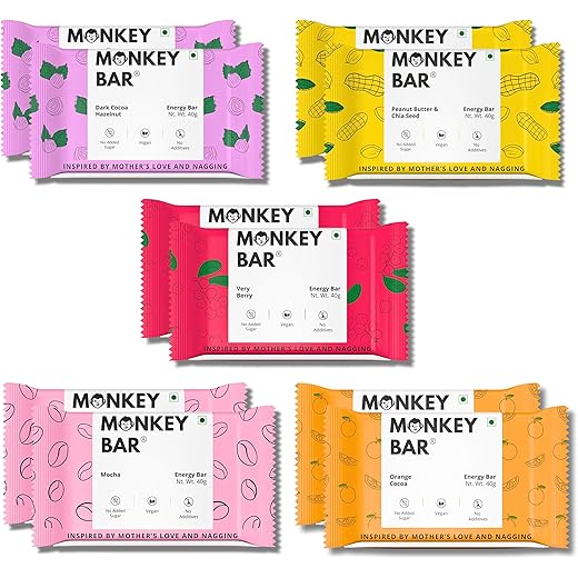 Monkey Bar Assorted Energy Bars 40g 40 G