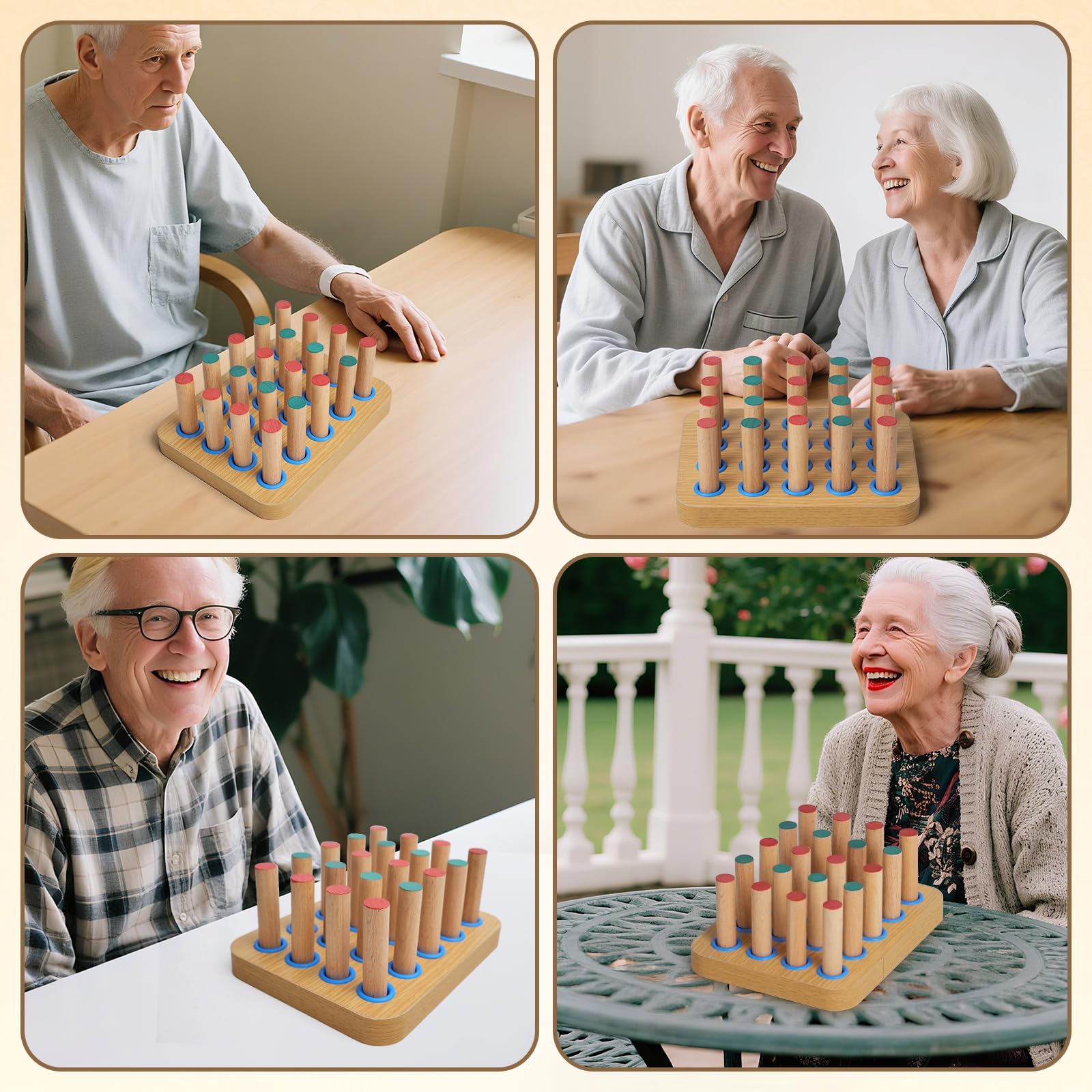 Stroke Training Equipment/Solid Wood Peg Board/Hand-Eye Coordination Trainer Designed for Elderly and Hemiplegia Patients to Improve Finger Flexibility Through Exercise — Amazon image 6
