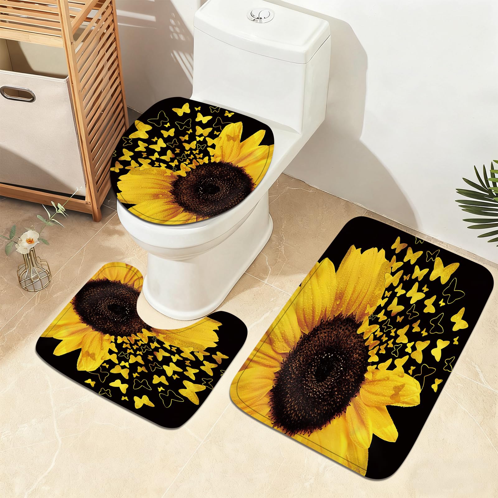 Set Di Tende Da Doccia Girasole Set Di Decorazioni Per Il Bagno