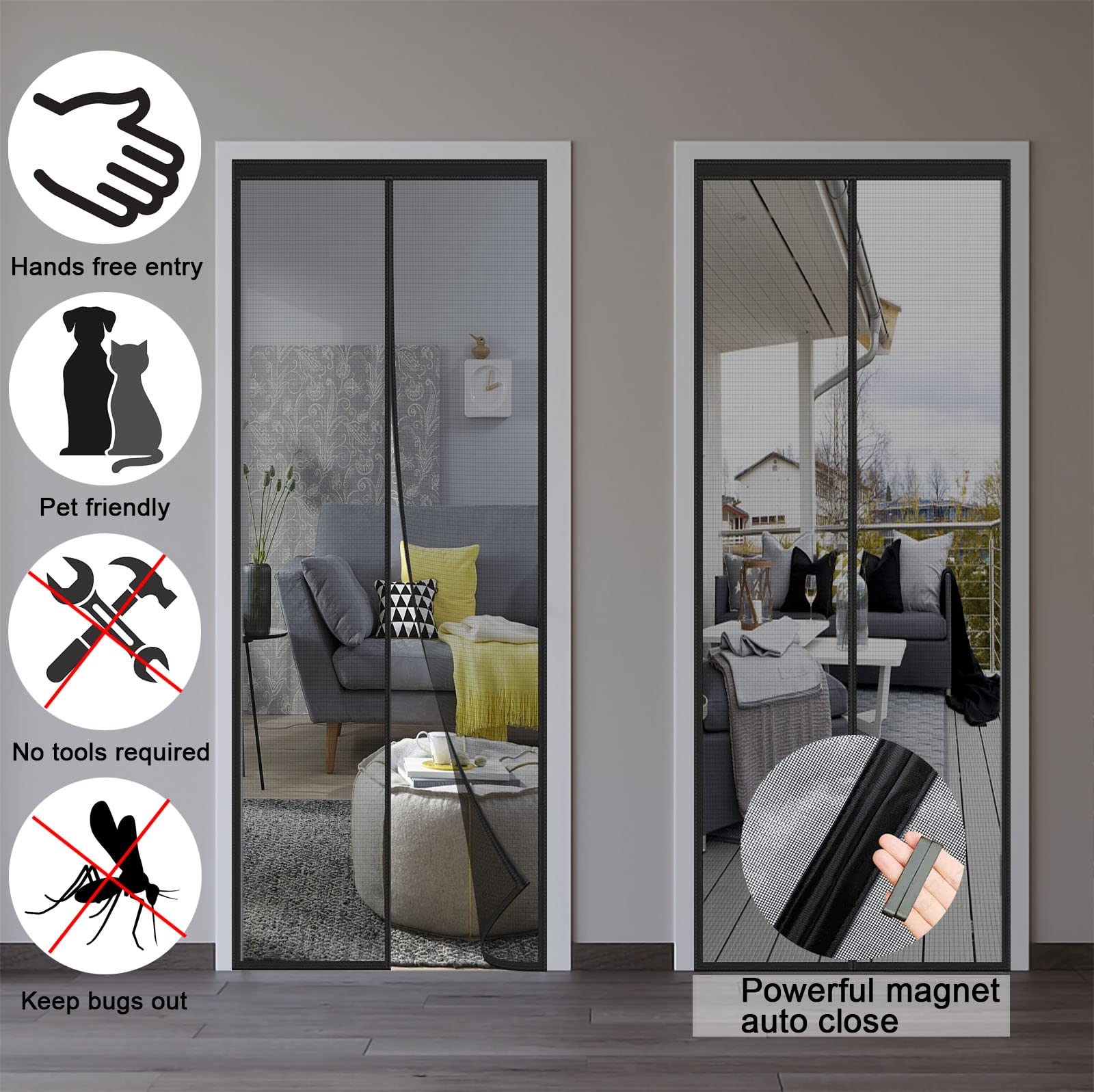 Moustiquaire Fenetre Magnetique 195 X 180 Cm Sans