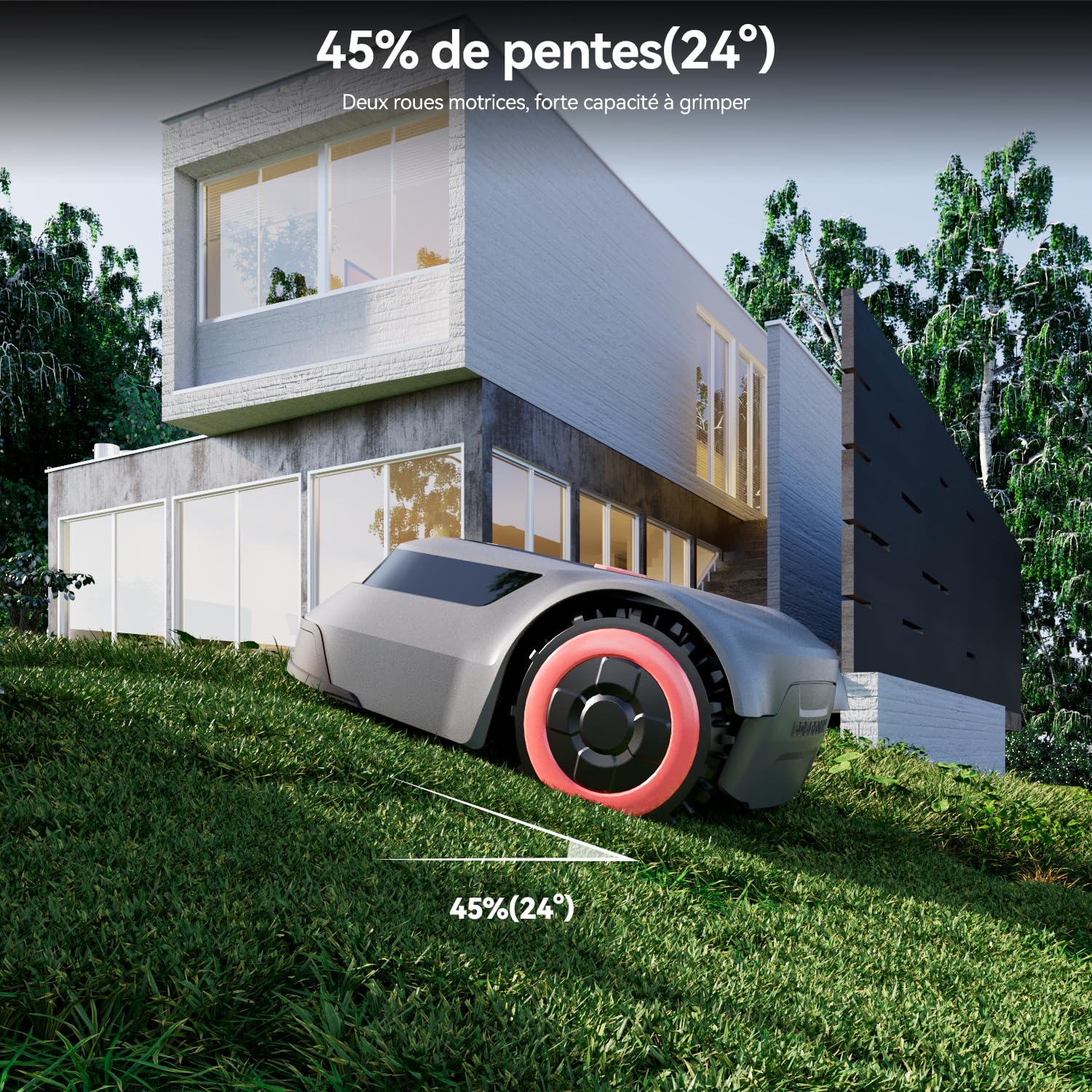 Redkey MGC1000 kosiarka automatyczna, 1000 m², z kablem ograniczającym C-TOF, planowanie ścieżki, rysowanie map, 45% zdolność pokonywania wzniesień, sterowanie za pomocą aplikacji, cicha praca 57 dB