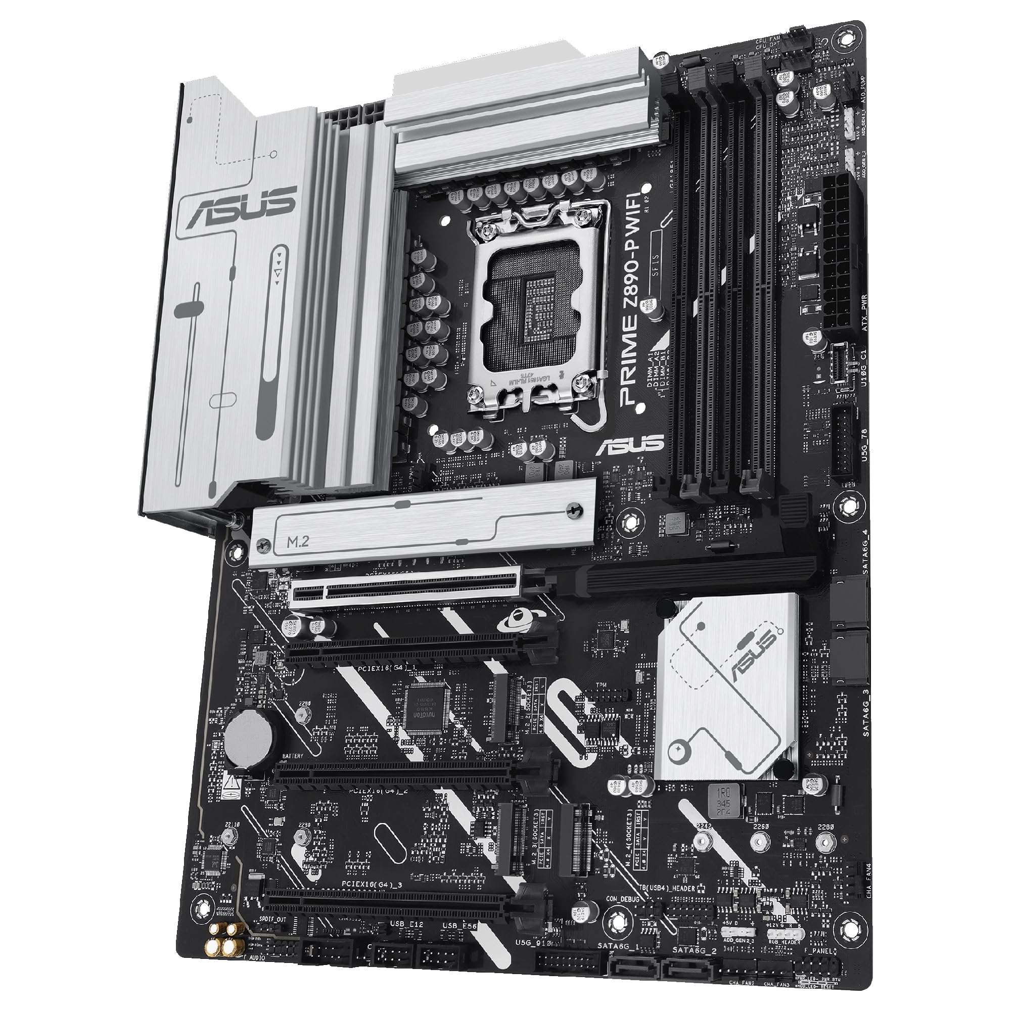 ASUS Prime Z890-P WiFi - Placa Base ATX, 14+1+2+1 (80A) etapas de Potencia, DDR5, PCIe 5.0 Compatible con GPU de última generación, Puerto Thunderbolt 4 USB Tipo-C, Wi-Fi 7, Antena Q