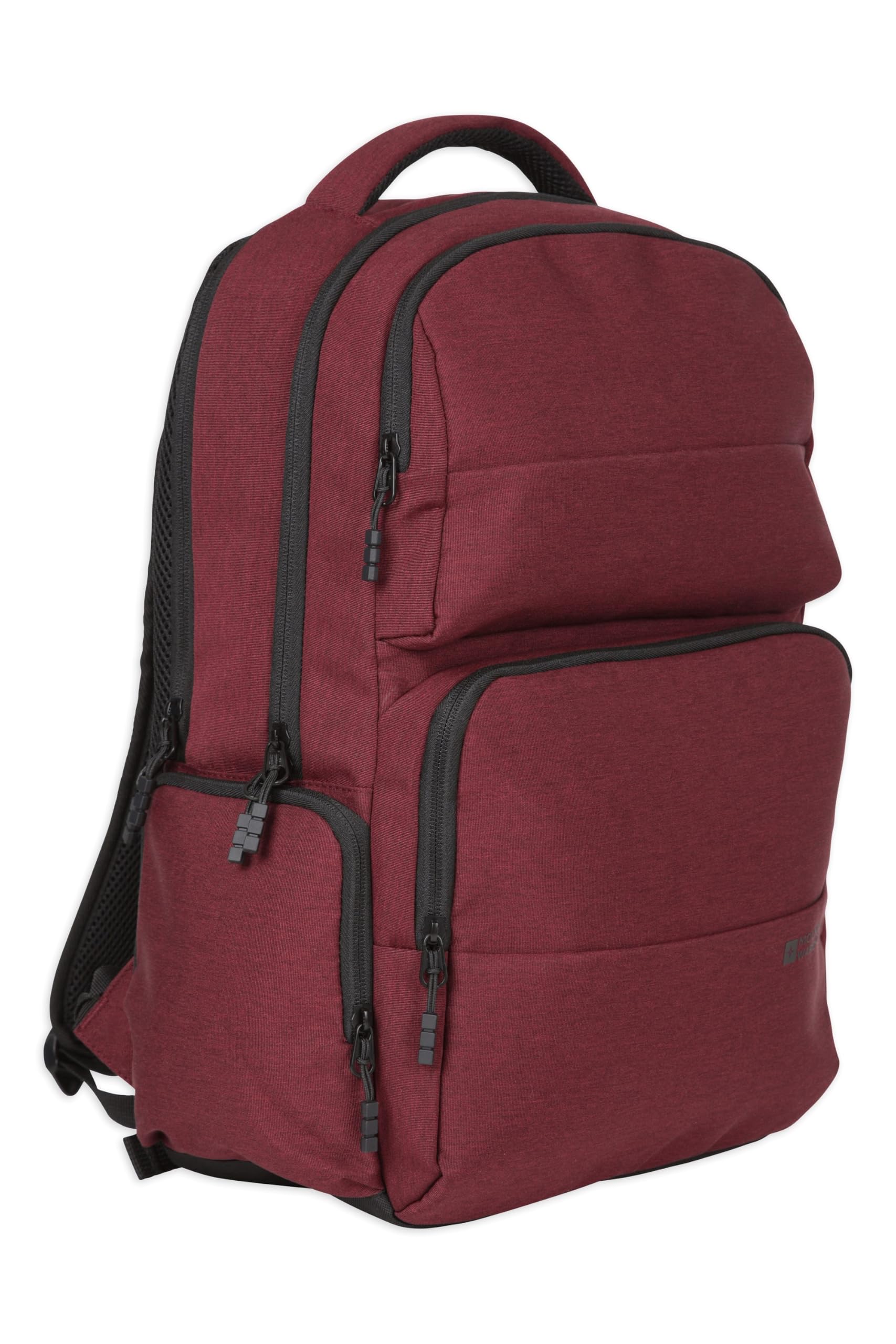 Mountain Warehouse Commuter 30L Backpack - Large Capacity Daypack with Laptop Pocket, RFID Zipped Pockets & Bottle Pocket - All Season Camping, Hiking & Outdoors Burgundy ONE