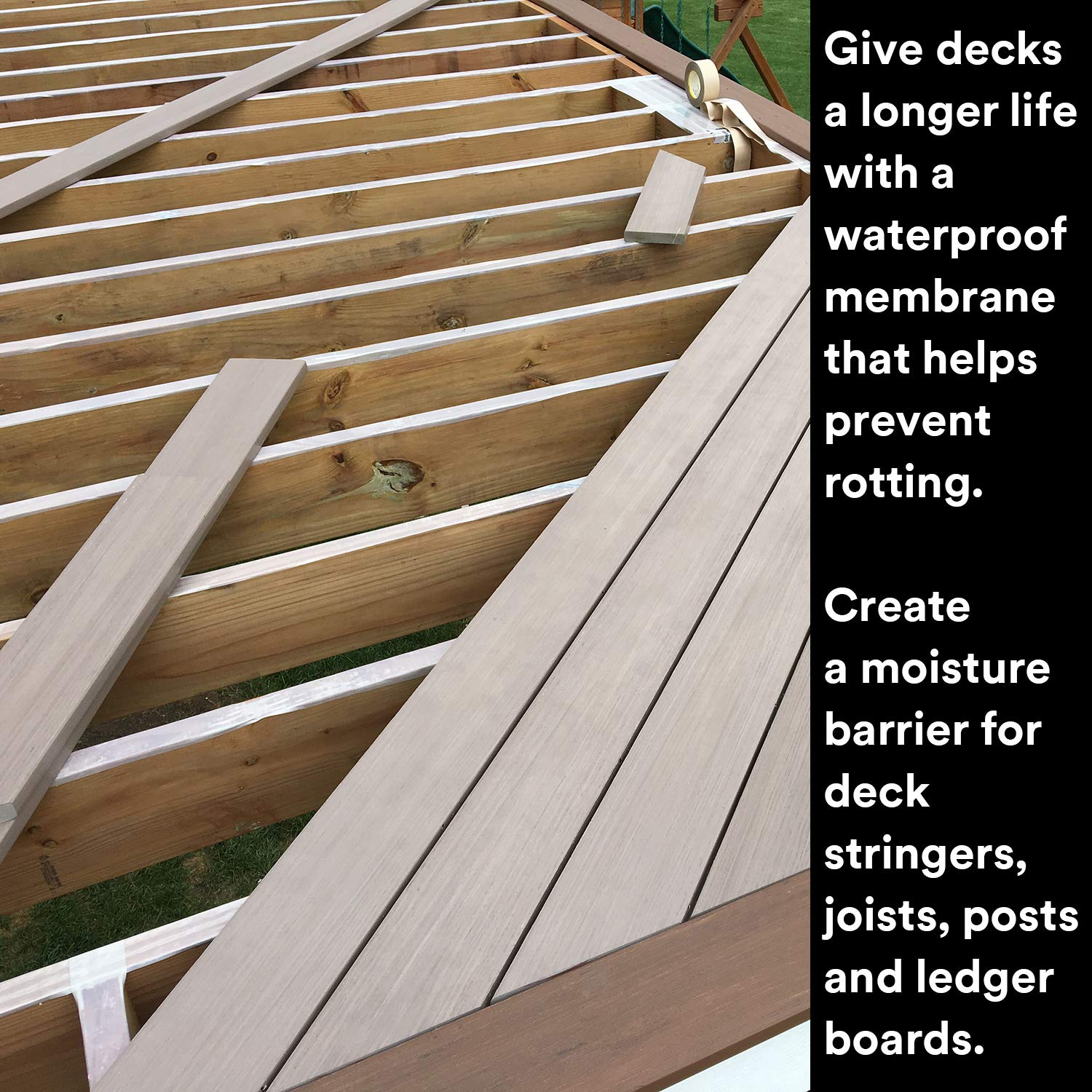 3M Deck and Joist Flashing Tape 8047, 3 in x 75 ft, Waterproof Joist Tape for Decking with Adhesive Backed for a Weather Moisture Barrier for Decks, Joists, Posts, Ledger Boards